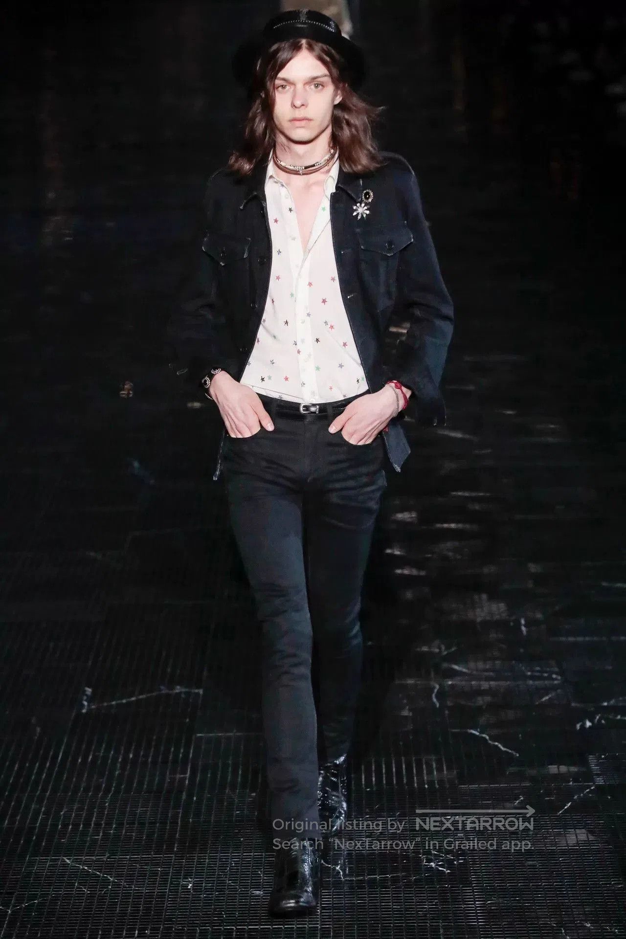 Saint Laurent Paris Saint Laurent Multicolor Star Print Shirt. Size US M / EU 48-50 / 2 - 8 Thumbnail