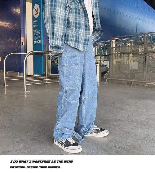 Japanese Brand × Vintage Lightwash baggy fit denim cargo pants Size US 29 - 4 Thumbnail