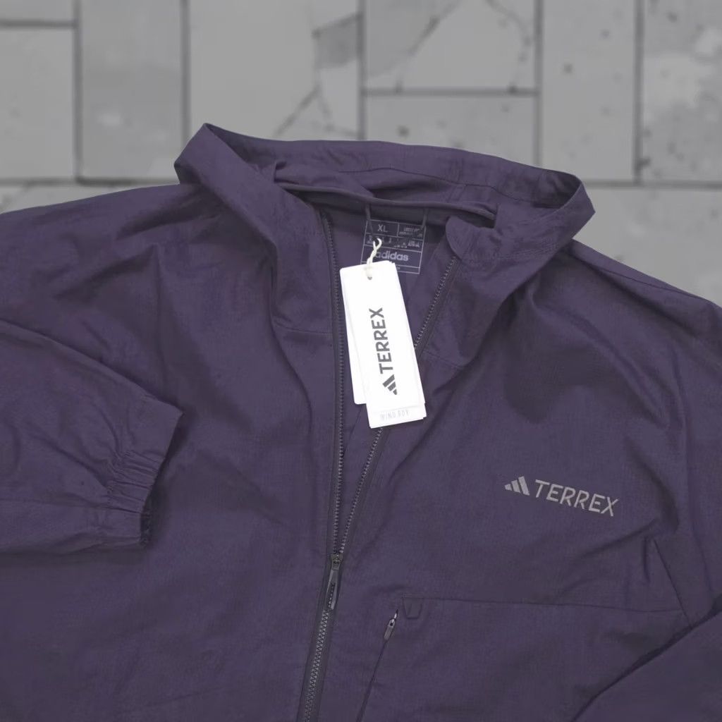 Adidas Adidas Terrex Xploric Wind Hiking Jacket Aurora Black(Purple) Women's XL Windbreaker Hooded Pockets Zipper Windproof Full Zip Outdoor Size XL / US 12-14 / IT 48-50 - 1 Thumbnail
