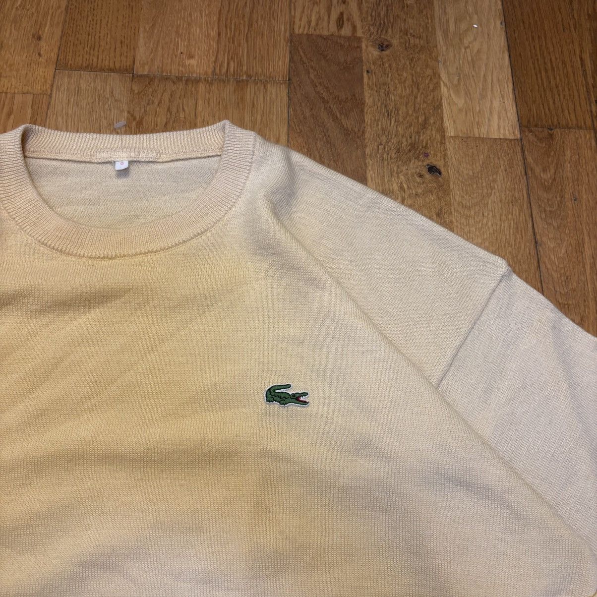 Lacoste Lacoste Vintage Sweater Jumper Croc Logo Beige/Yellow size L Size US L / EU 52-54 / 3 - 4 Thumbnail