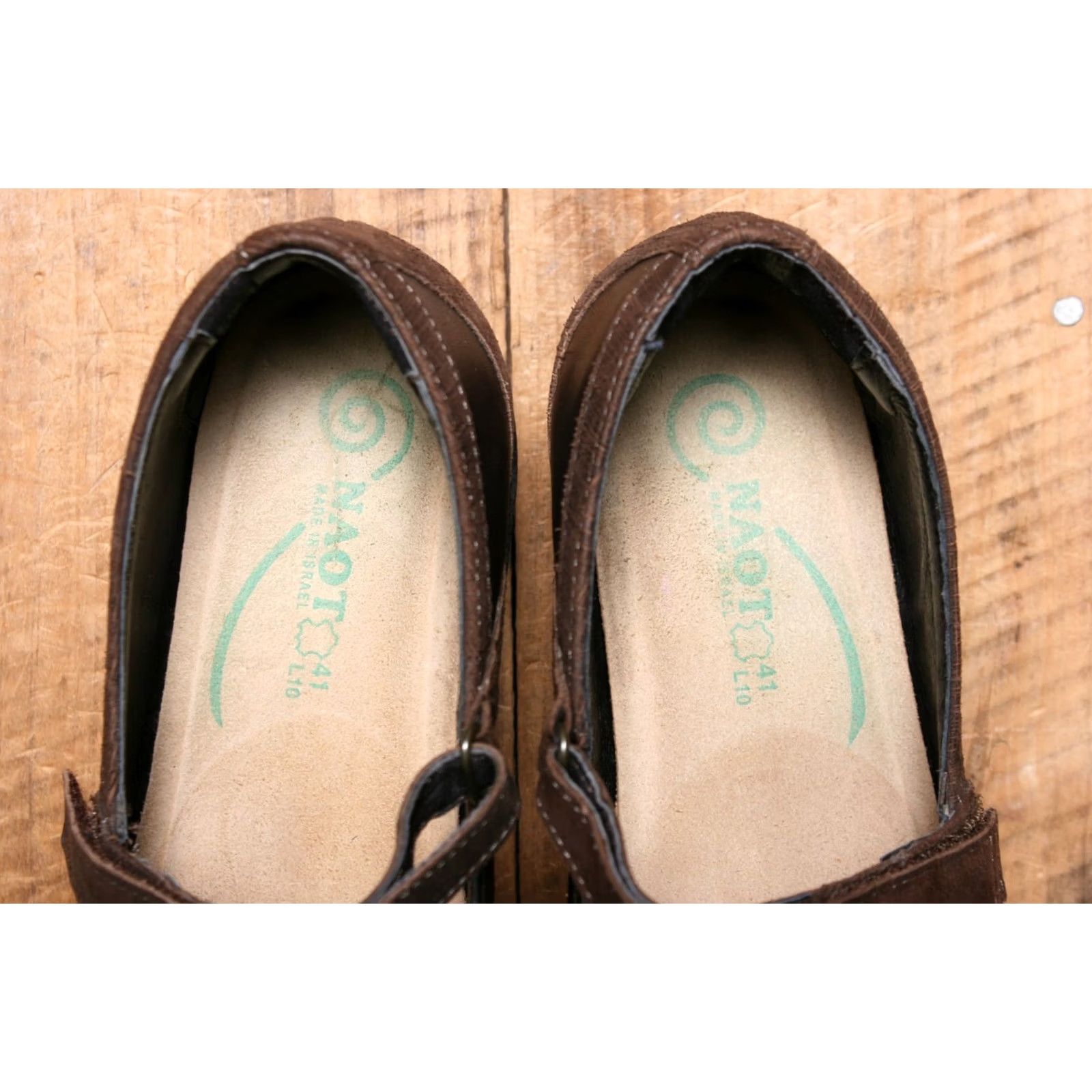 Vintage NAOT Kukamo Brown Leather Mary Jane Shoes Women's 41/US 10 Casual Hook & Loop Leather Upper Size ONE SIZE - 6 Thumbnail