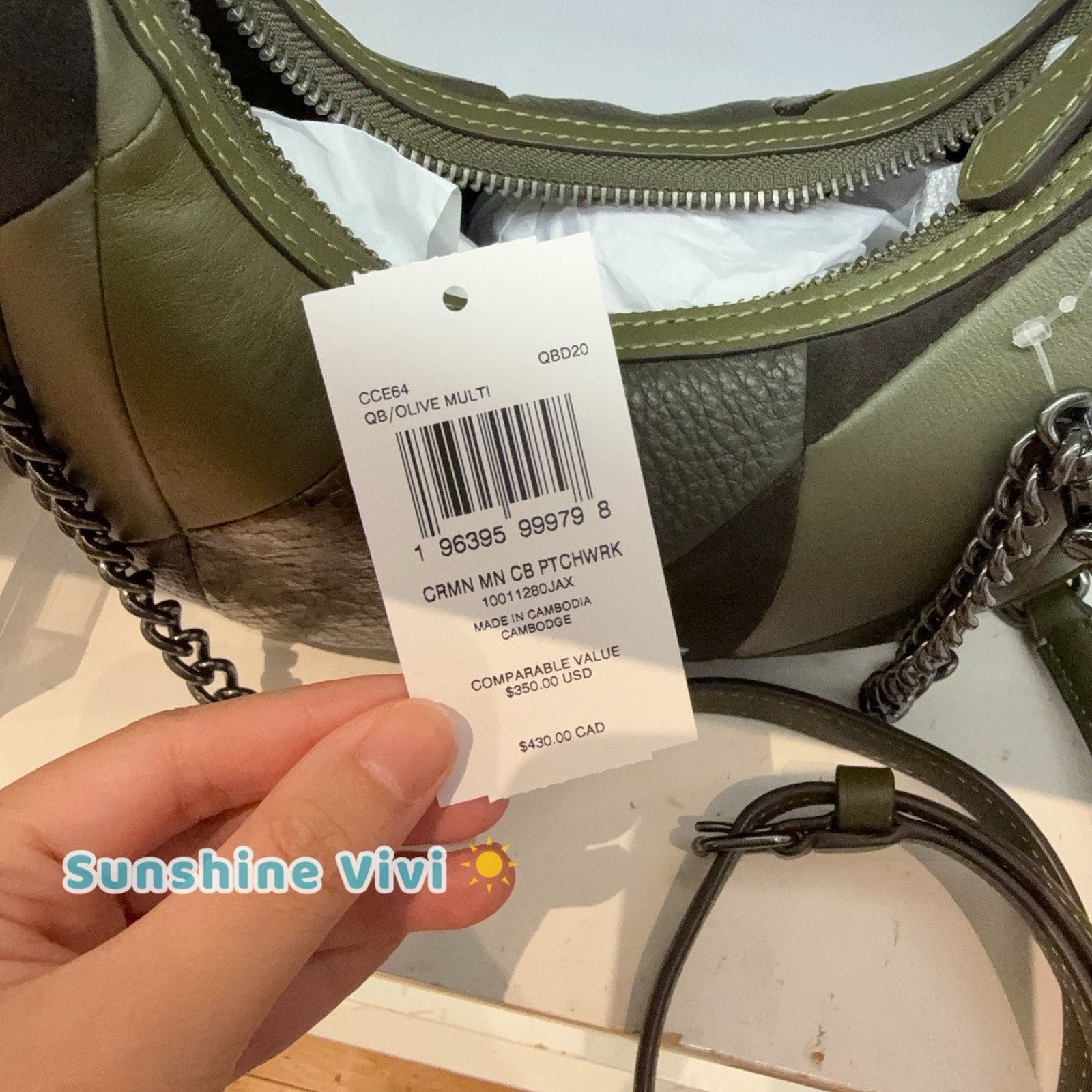 Coach NWT Coach Carmen Mini Crossbody Bag CCE64 Gunmetal/Olive Size ONE SIZE - 4 Thumbnail