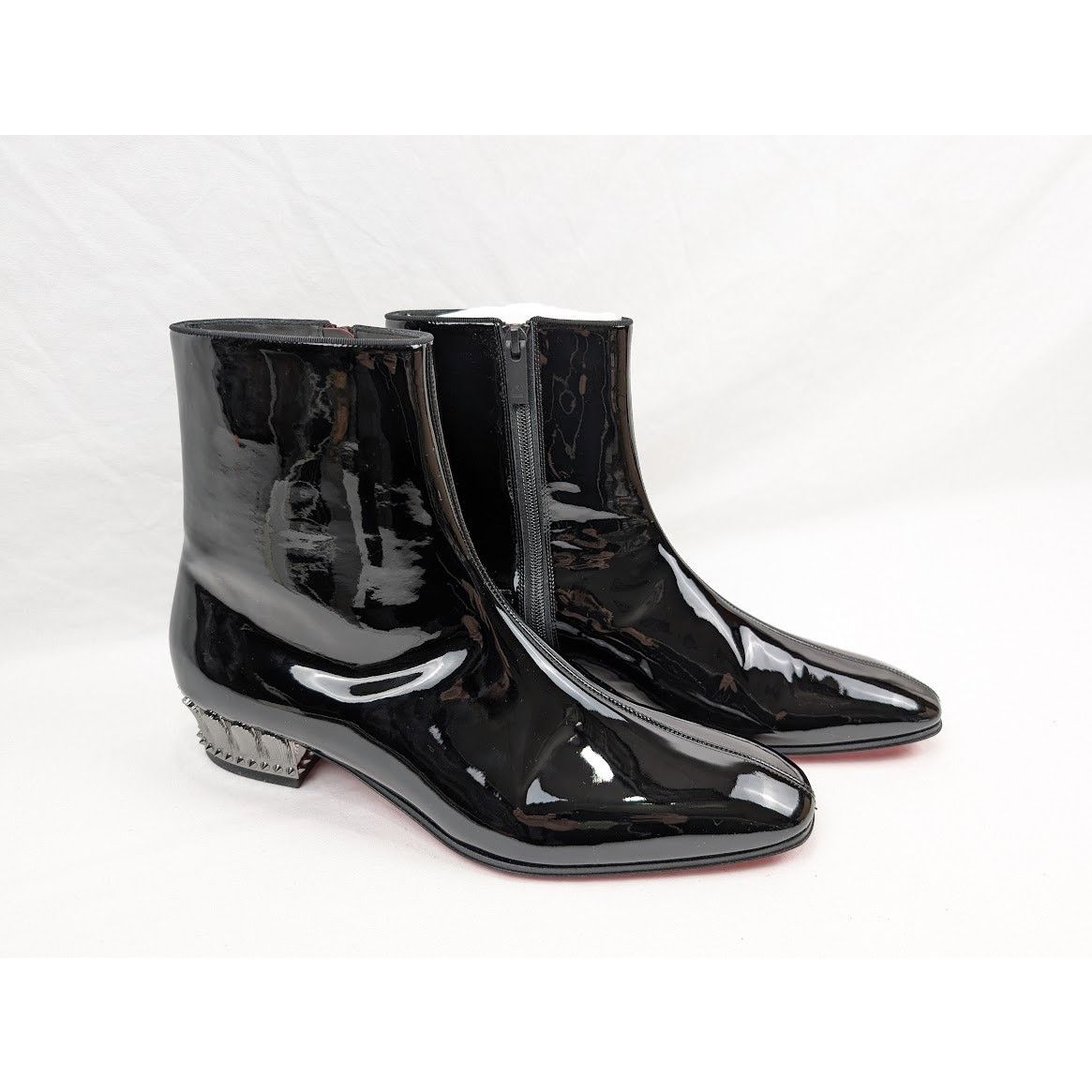 Christian Louboutin o1rshd1 Lipsiboot 35mm Patent Leather Boot in Black Size US 12 / EU 45 - 1 Thumbnail