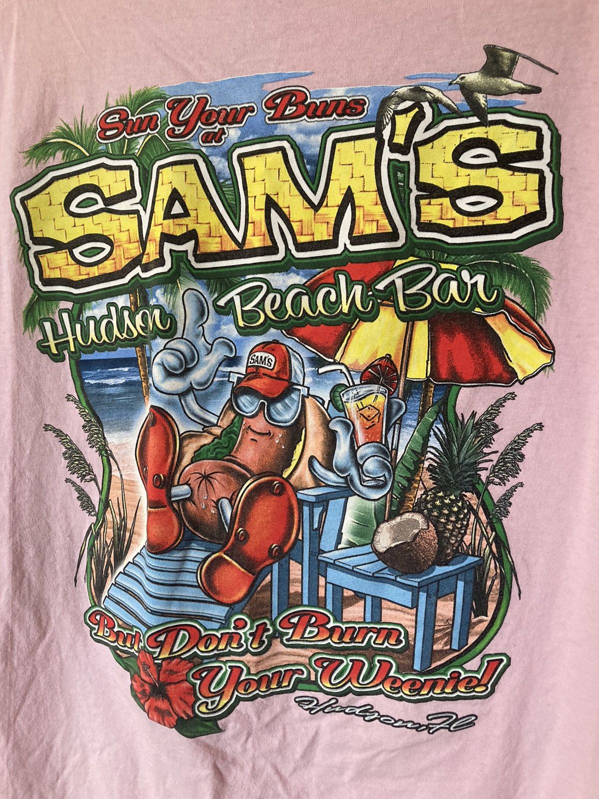 Other Oversized "Don't Burn Your Weenie" Pink Graphic Tee Size US XXL / EU 58 / 5 - 4 Thumbnail