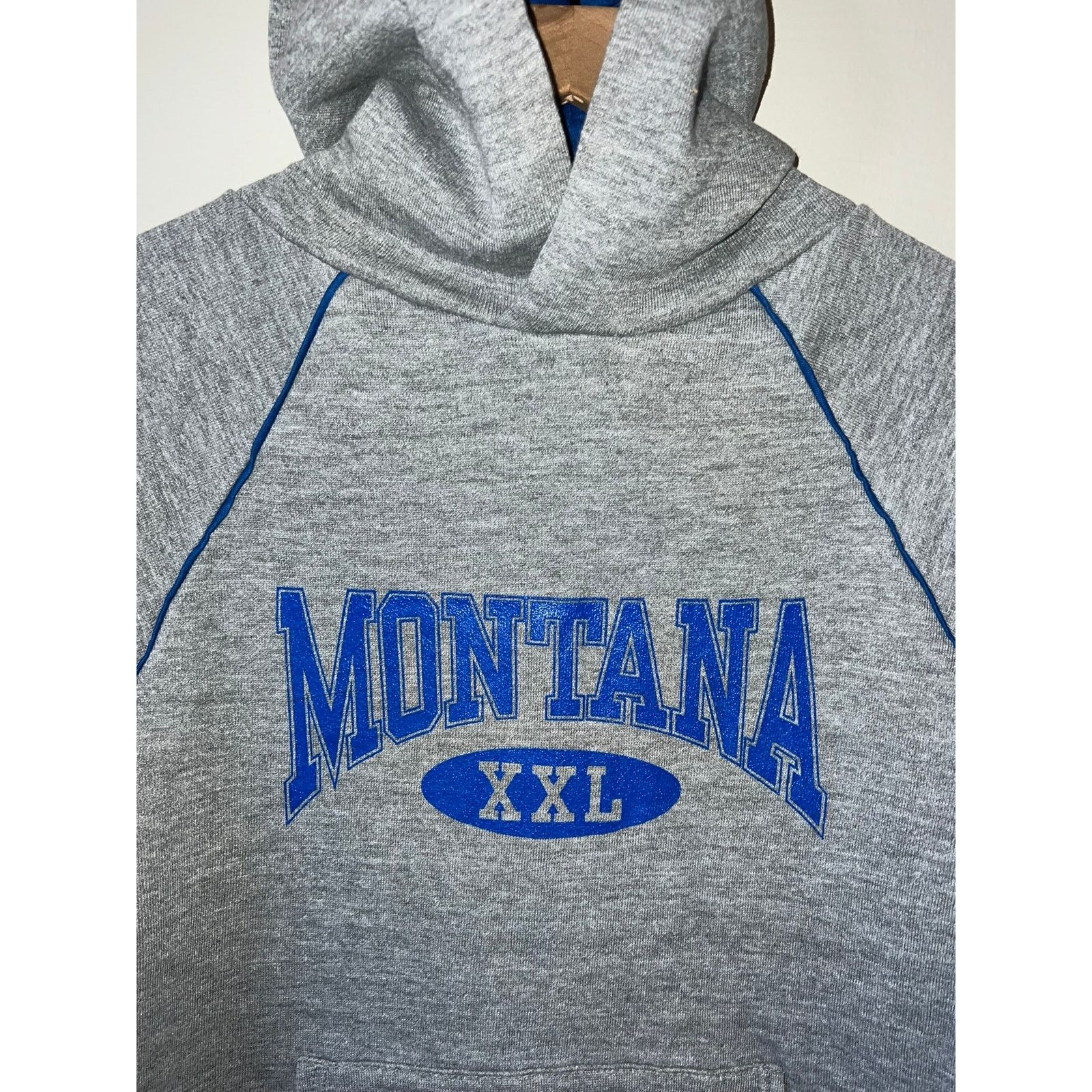Russell Athletic Vintage Montana Hoodie Striped Gray Jerzees Russell VTG 90s Size US M / EU 48-50 / 2 - 2 Thumbnail
