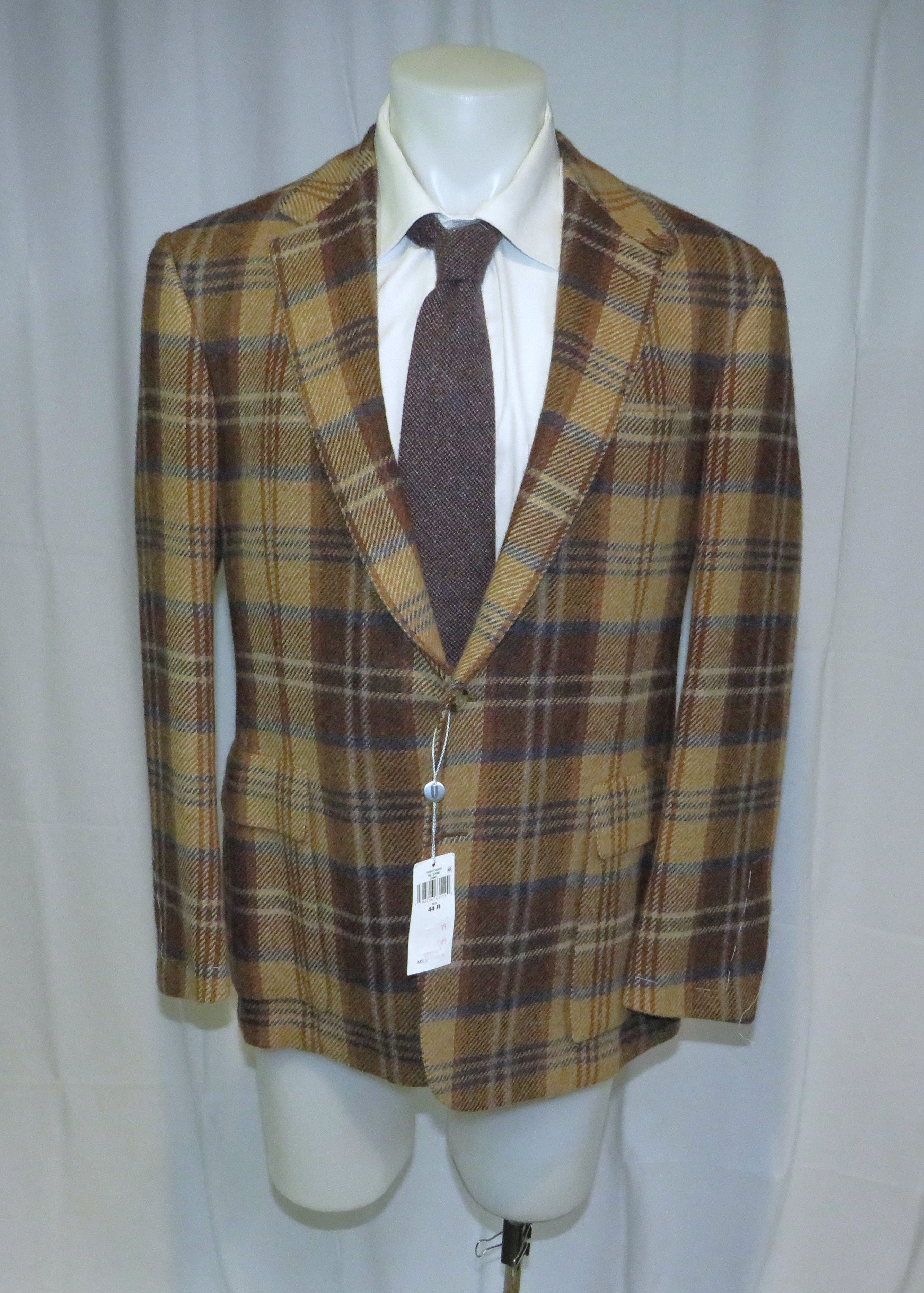 Ralph Lauren Purple Label Handmade Kent Bellows Brown Plaid 44R NWT $4995 Size 44R - 1 Thumbnail