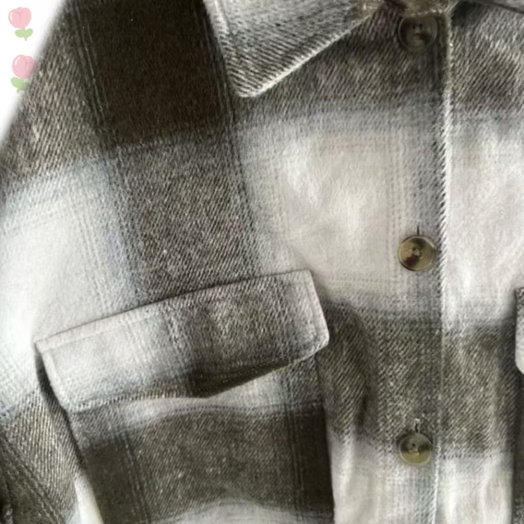 Vintage etro Olive Green Gradient Plaid Wool Blend Shirt Jacket Size US M / EU 48-50 / 2 - 2 Thumbnail