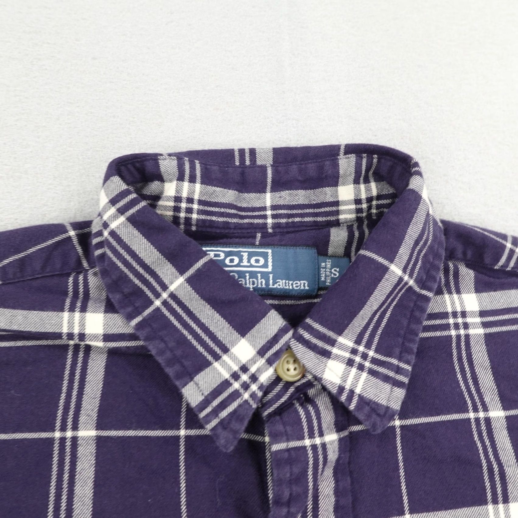 Polo Ralph Lauren VINTAGE Polo Ralph Lauren Shirt Mens Small Blue Plaid Flannel Button-Up Casual Outdoors Preppy Cotton Size US S / EU 44-46 / 1 - 2 Thumbnail