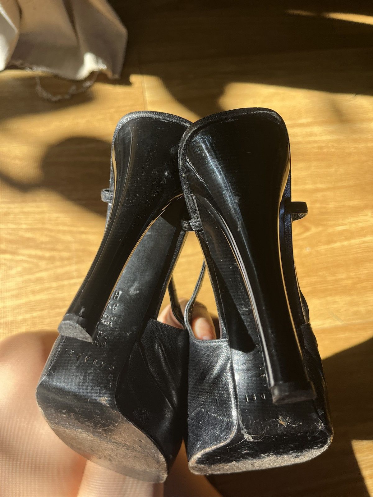 Casedei Retail 1,100 Casadei Women's Black Leather Heels Size 8.5 Size US 8.5 / IT 38.5 - 6 Thumbnail