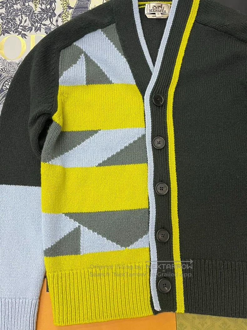Hermes Hermes Geometric Pattern Patchwork Knit Open Cardigan Jack Size US XS / EU 42 / 0 - 2 Thumbnail