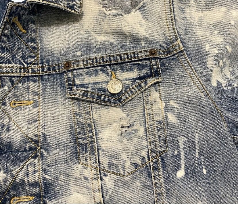 Dsquared2 Dsquared2 Dan Distressed White Paint Wash Jean Jacket Size US M / EU 48-50 / 2 - 5 Thumbnail