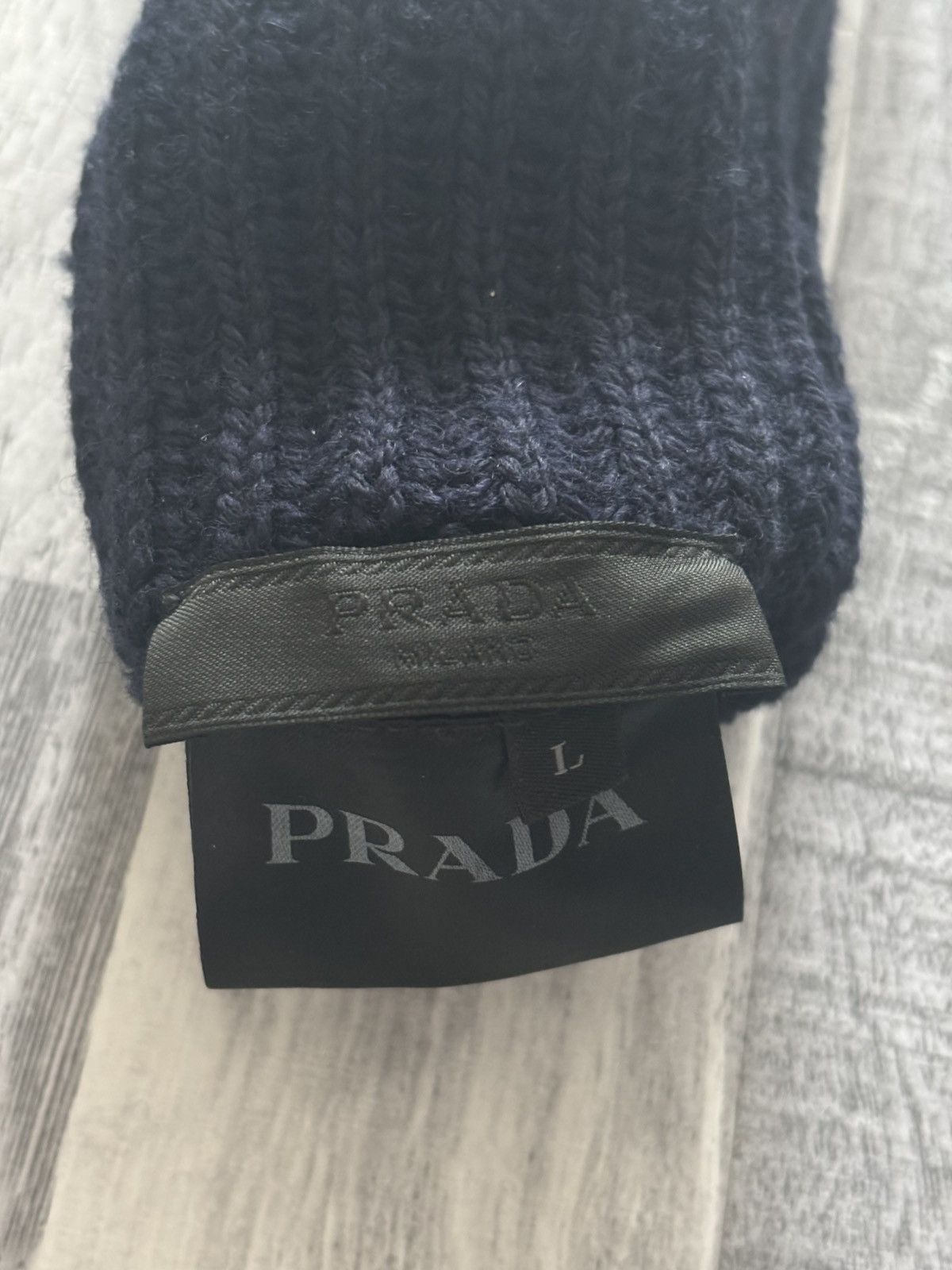 Prada Prada Navy Blue knitted AW18 GLOVES Size ONE SIZE - 6 Thumbnail