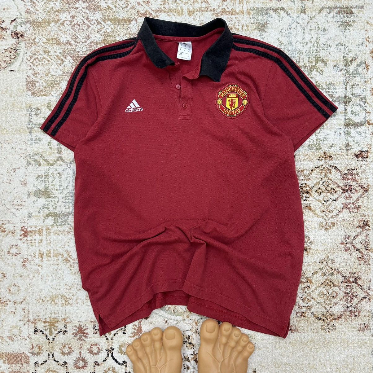 Adidas Vintage Manchester United Adidas Polo T-shirts Fc Team Y2K Size US XL / EU 56 / 4 - 1 Thumbnail