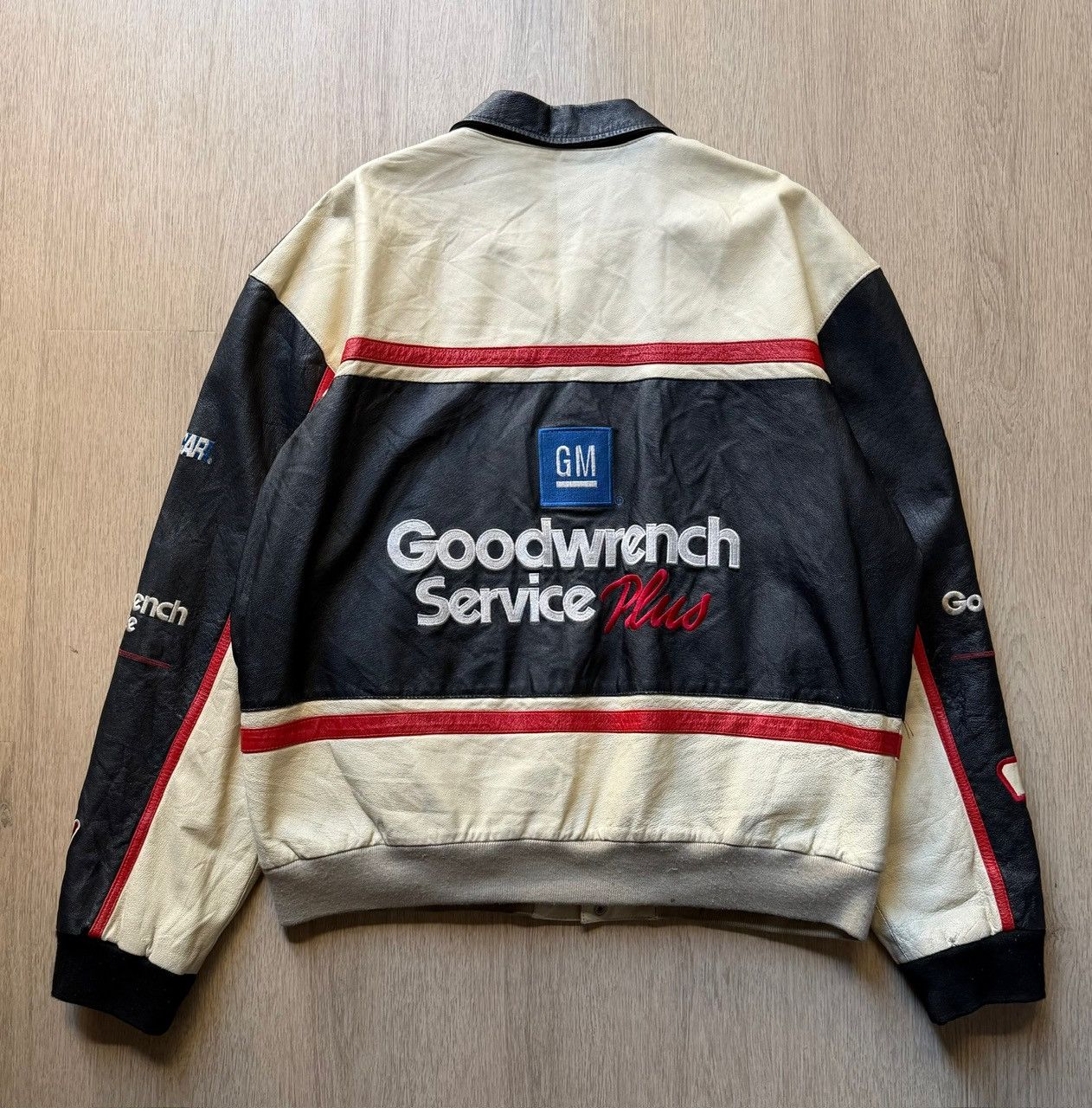 Jeff Hamilton Vintage 90s Jeff Hamilton Goodwrench Nascar Leather Jacket Size US XXL / EU 58 / 5 - 5 Thumbnail