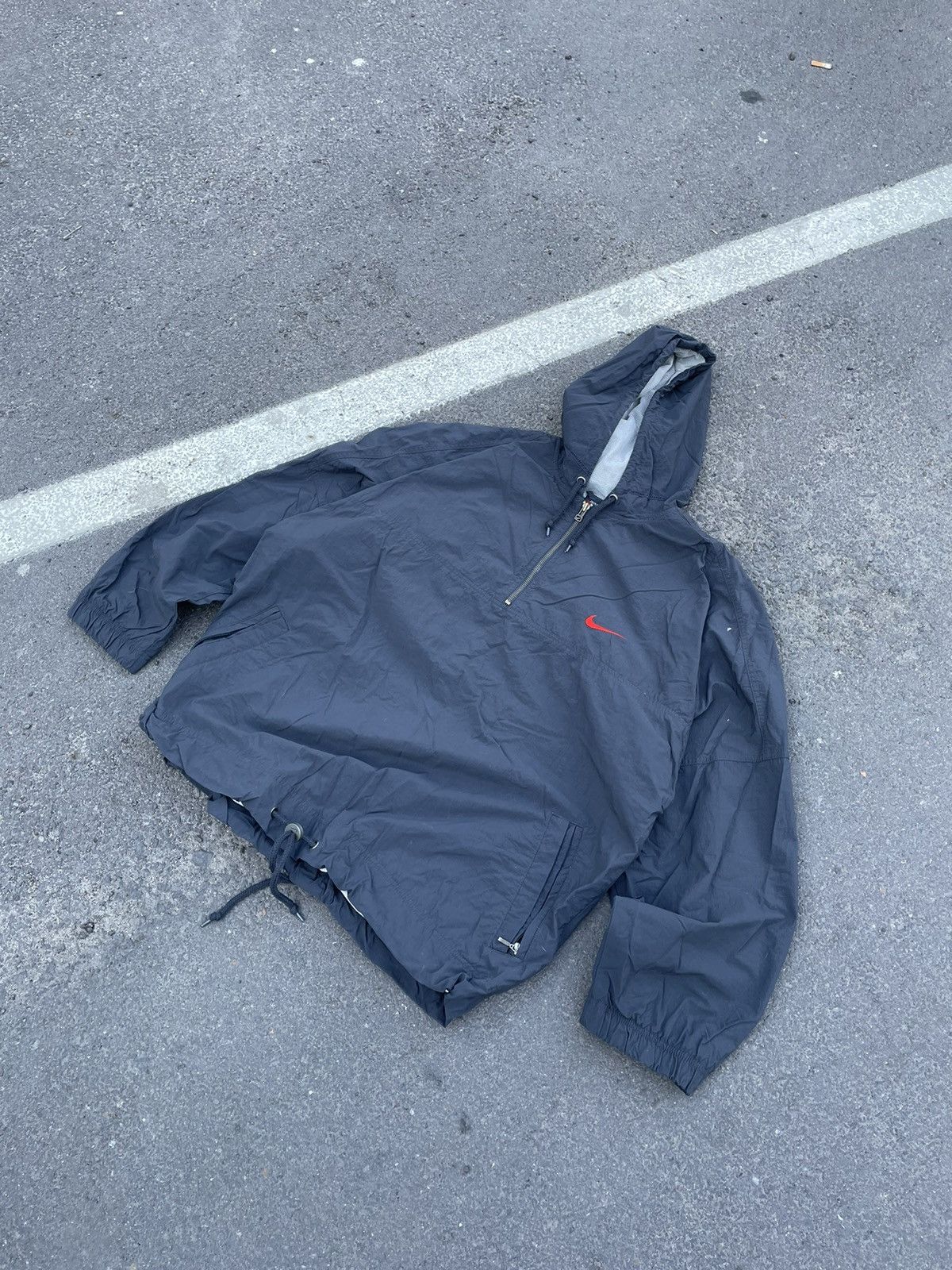 Nike × Vintage Vintage Nike light jacket 1/4 windbreaker grey x-training Size US XL / EU 56 / 4 - 5 Thumbnail