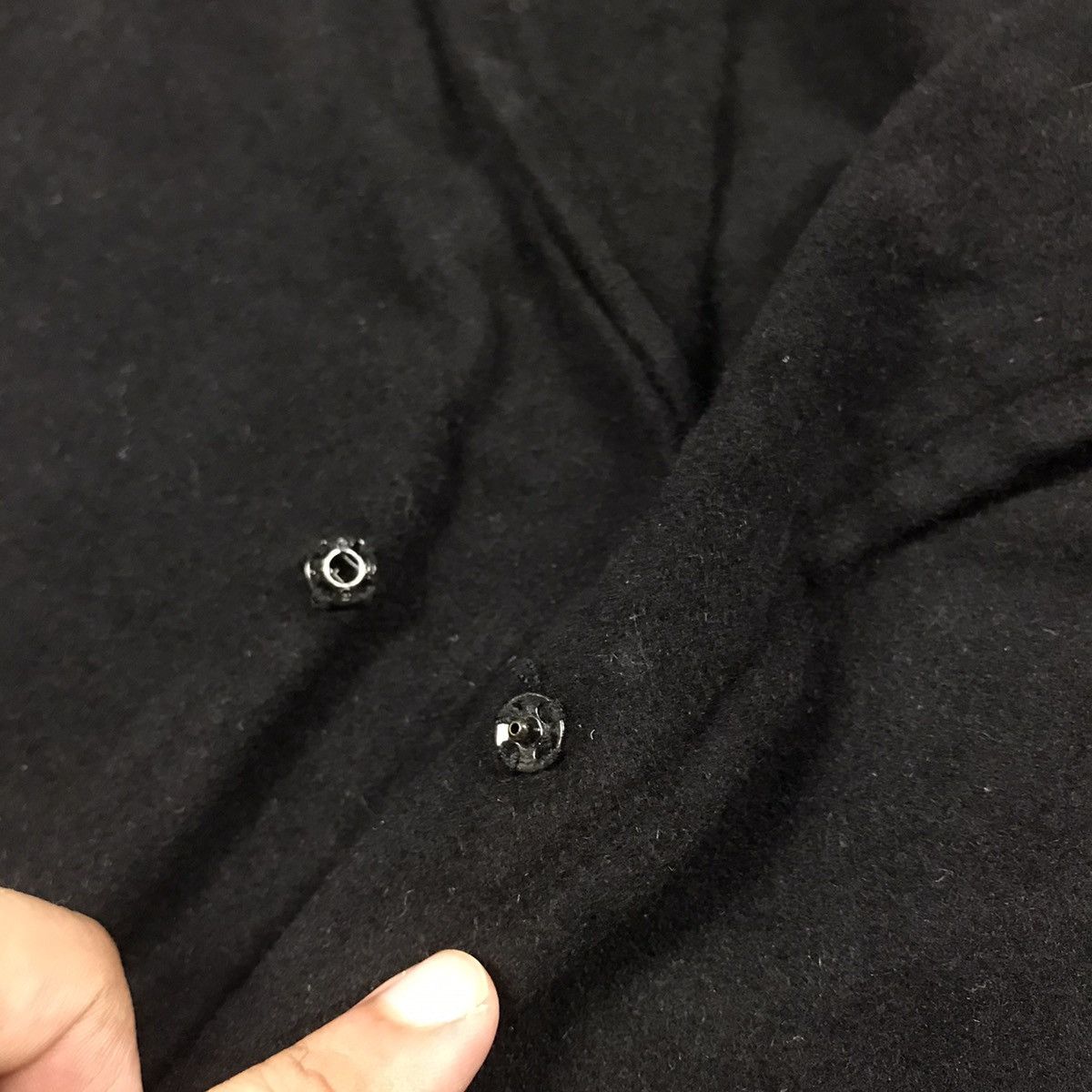 Yohji Yamamoto YOHJI YAMAMOTO BLACK WOOL COAT JACKET Size S / US 4 / IT 40 - 10 Thumbnail