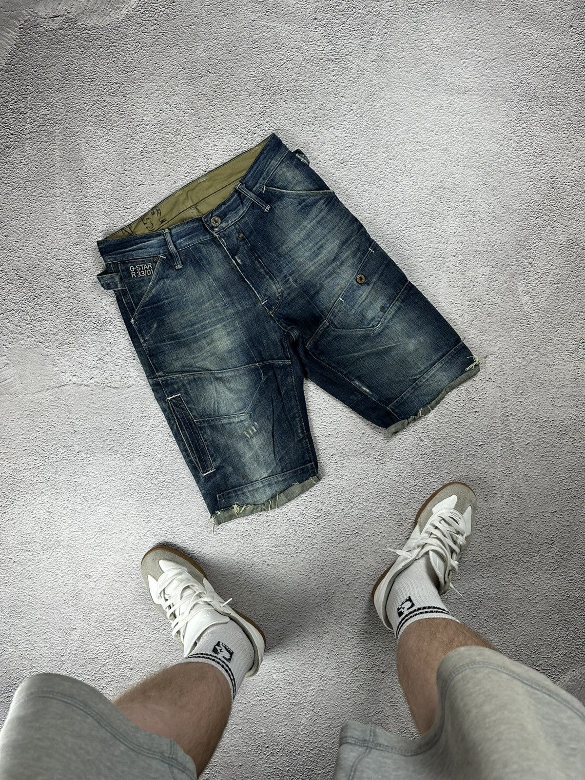 G-Star Vintage G-Star RAW Jean Short Faded Y2K Distressed Baggy Size US 30 / EU 46 - 5 Thumbnail