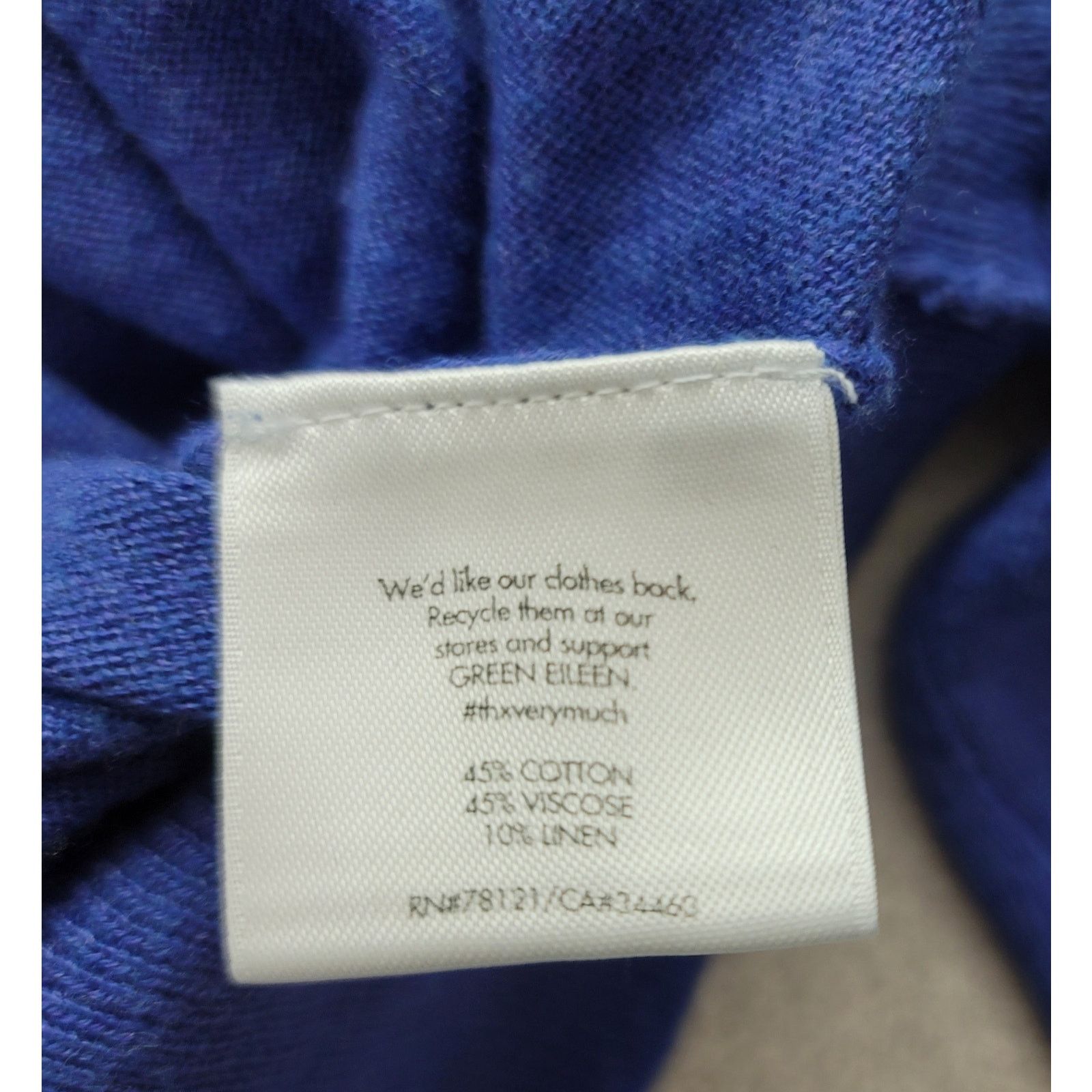 Other Eileen Fisher Blue Marled Draped Cowl Neck Sweater XS Size XS / US 0-2 / IT 36-38 - 5 Thumbnail