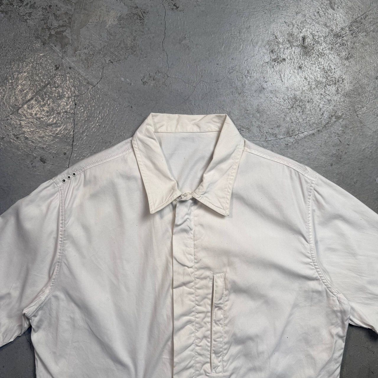 Maharishi Maharishi White Zip Shirt Embroidered Leaf Design Size US S / EU 44-46 / 1 - 4 Thumbnail