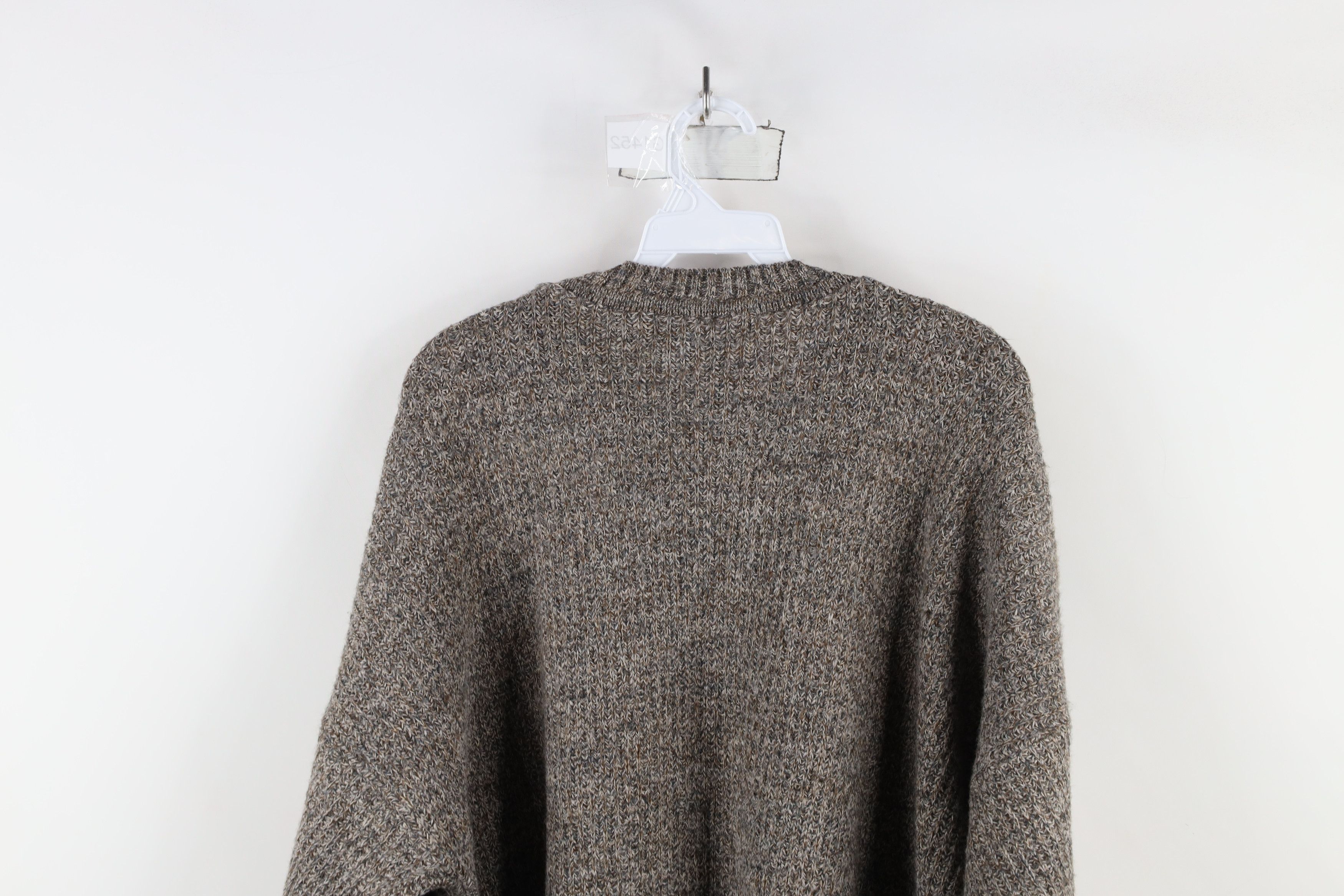 Vintage Vintage 90s Streetwear Ribbed Crewneck Sweater Brown USA Size US L / EU 52-54 / 3 - 8 Thumbnail