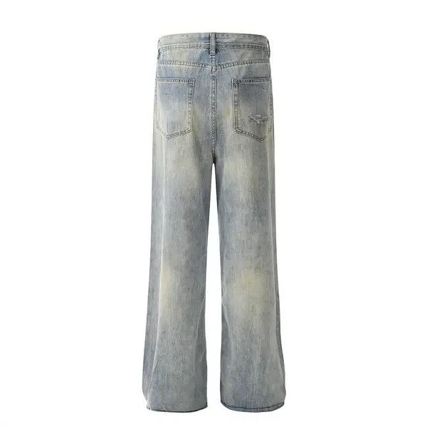 Japanese Brand Rei Distressed men's punk ripped straight-leg raw-edge jeans Size US 32 / EU 48 - 3 Thumbnail