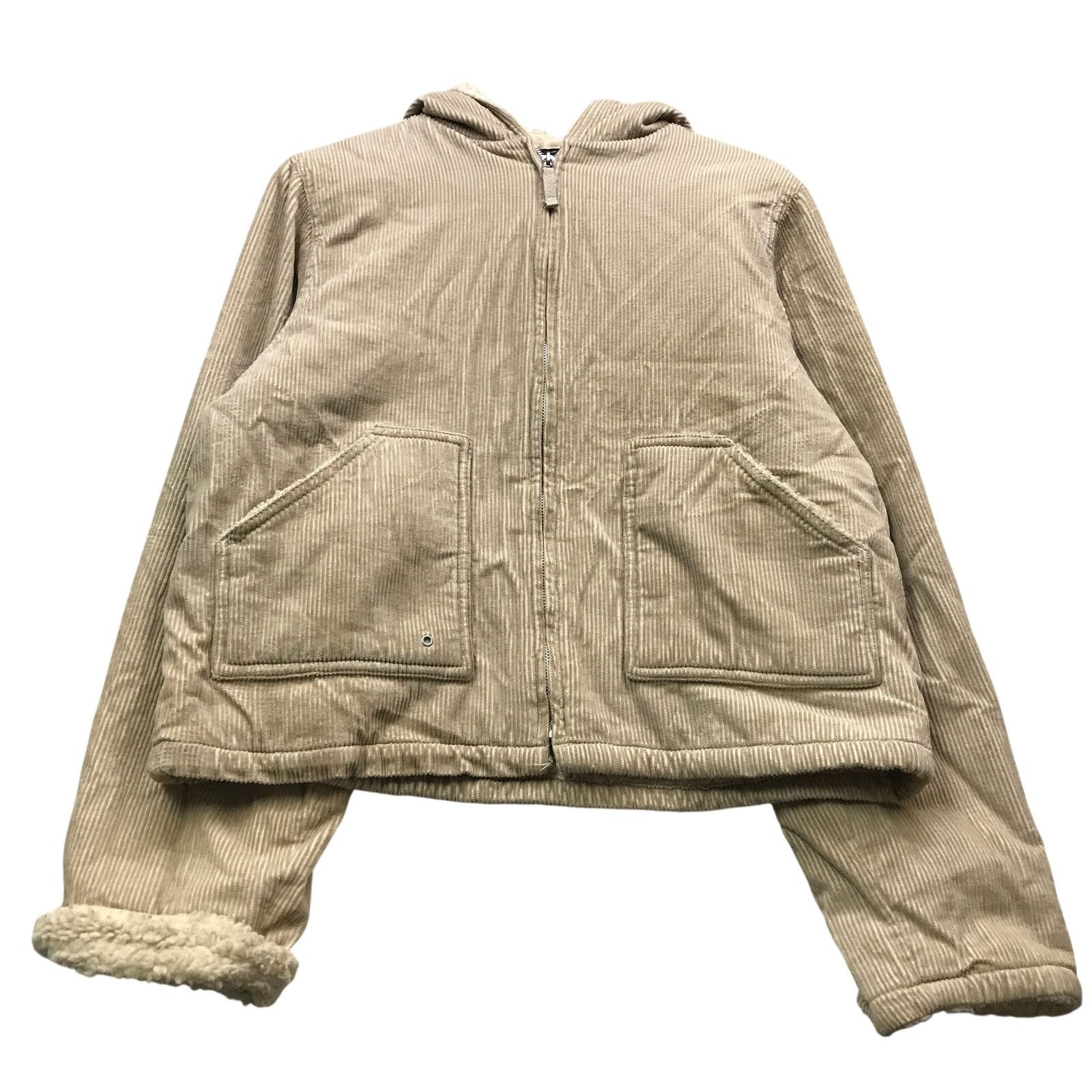 Other Vintage Outer Edge Corduroy Jacket Hoodie Womens Large L Tan Size L / US 10 / IT 46 - 1 Thumbnail