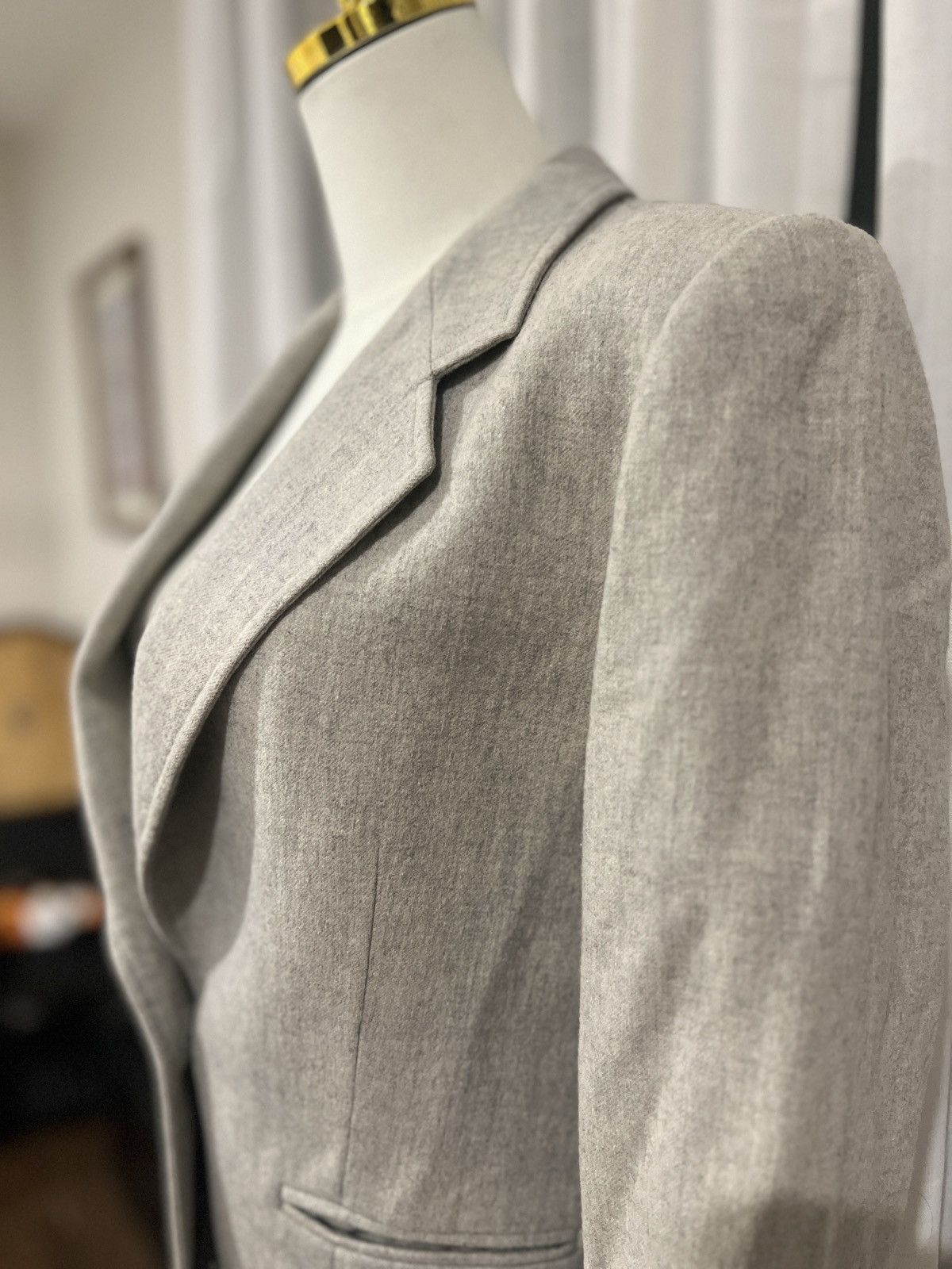 Pendleton Light Grey Vintage Pendleton Fitted Wool Blazer (60s–70s) Size XL / US 12-14 / IT 48-50 - 3 Thumbnail