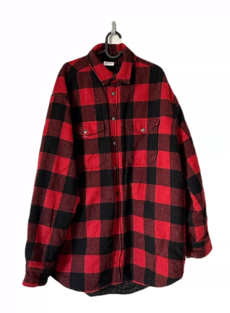 Vetements Red plaid checkered shirt jacket