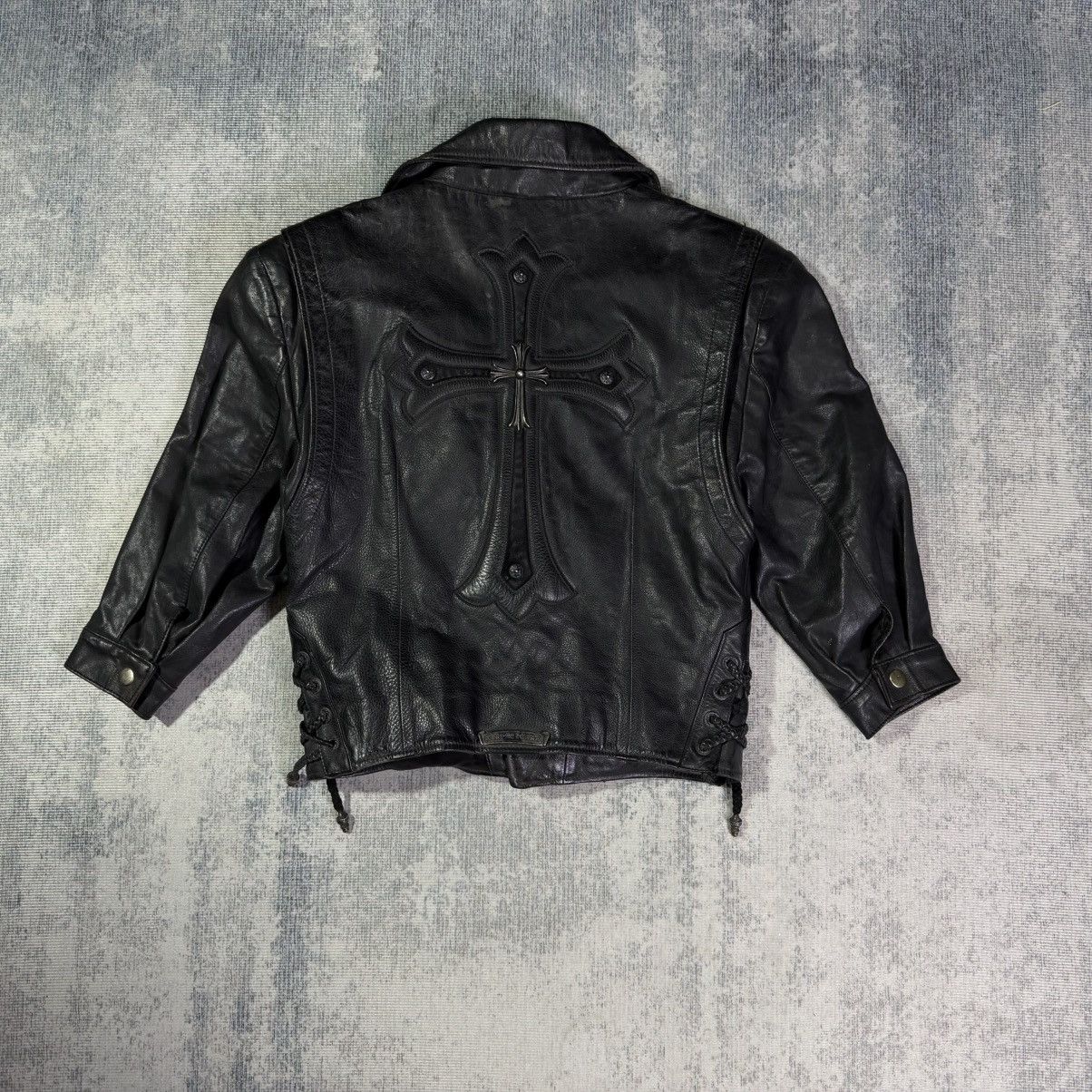 Chrome Hearts Chrome Hearts - Big Cross Belted Leather Biker Jacket Size US S / EU 44-46 / 1 - 2 Thumbnail