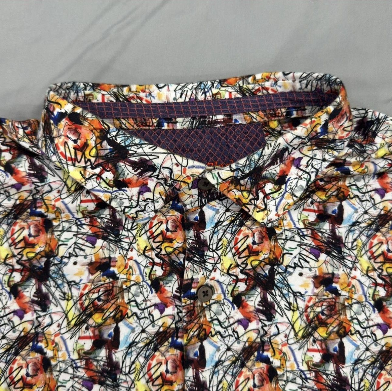 Luchiano Visconti Visconti Black 2XLB Abstract Art Print Button-Down — Shirt Size US XXL / EU 58 / 5 - 8 Thumbnail