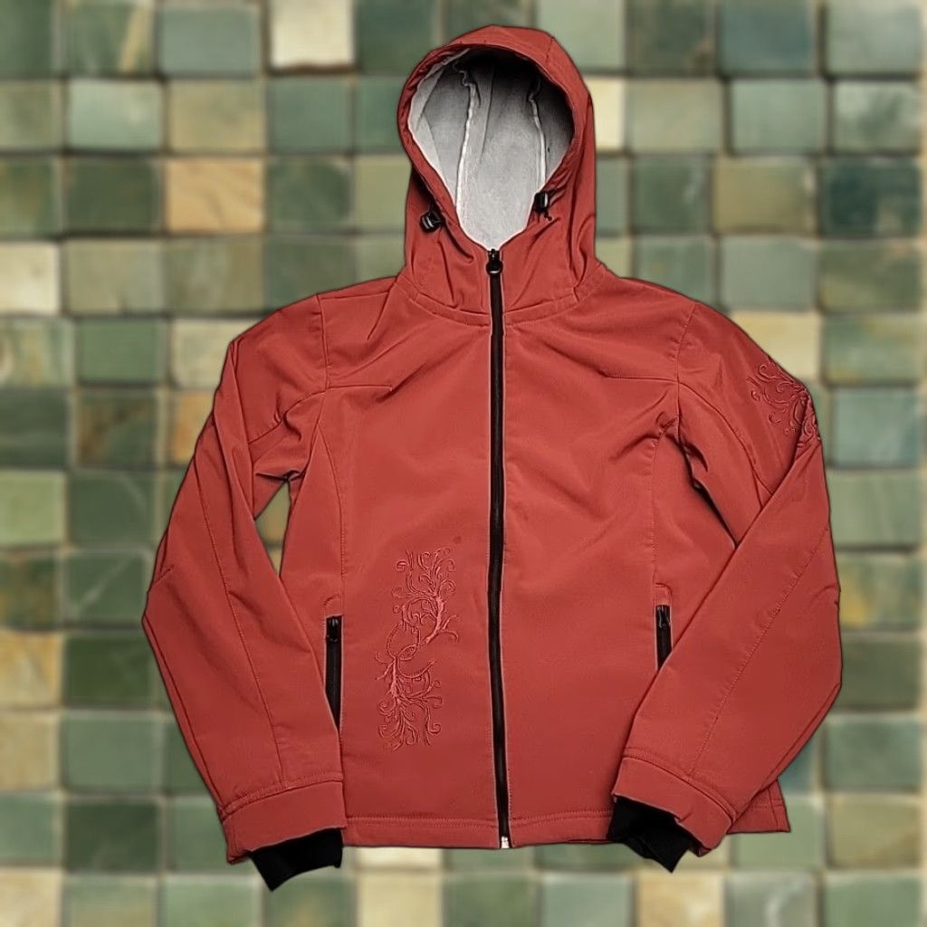 Vintage VINTAGE Outback Trading Jacket Womens M Red Embroidered Western Soft Shell Hoodie Size M / US 6-8 / IT 42-44 - 1 Thumbnail