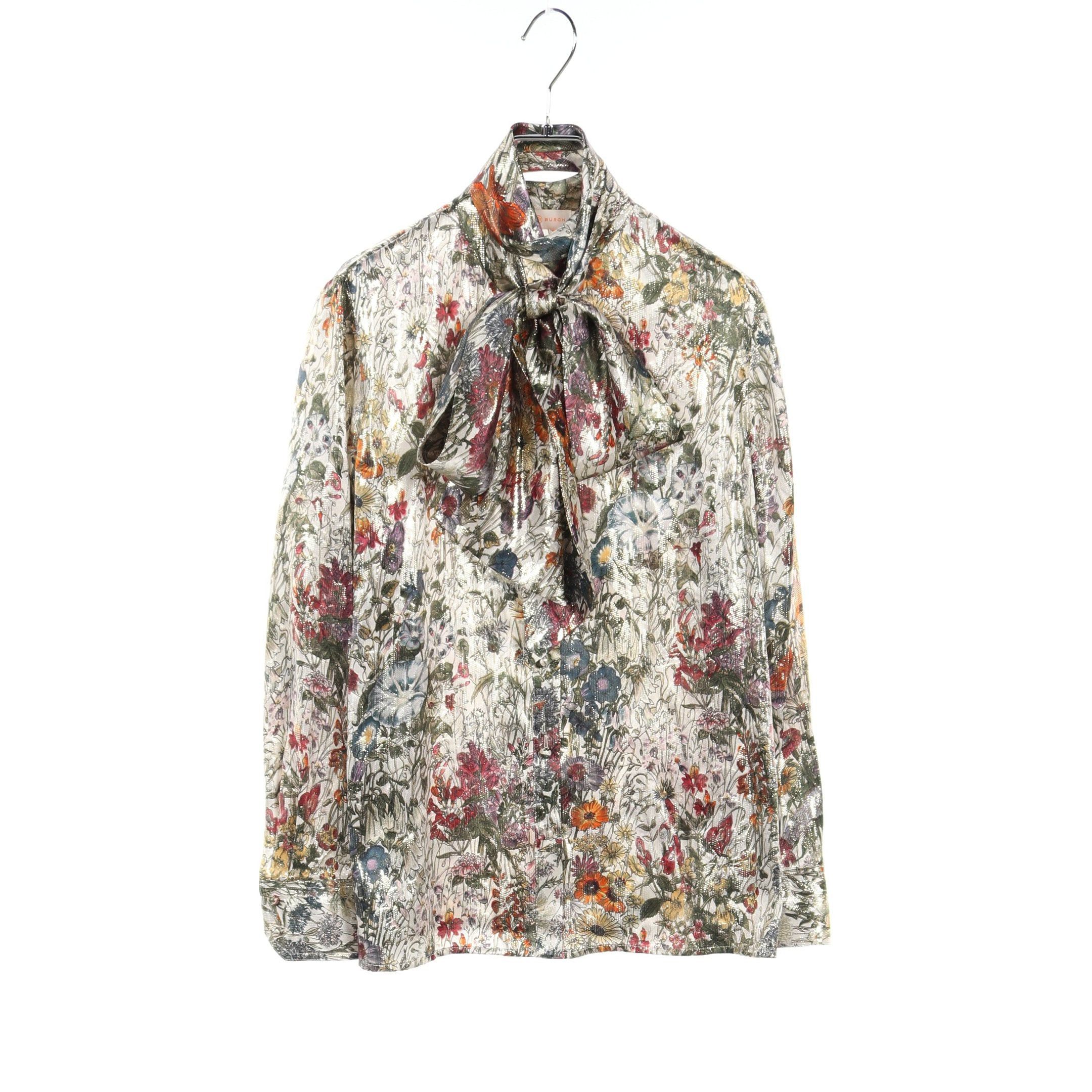 Tory Burch Tory Burch Blouse Floral Pattern Silk Ivory Multicolor Size ONE SIZE - 1 Thumbnail
