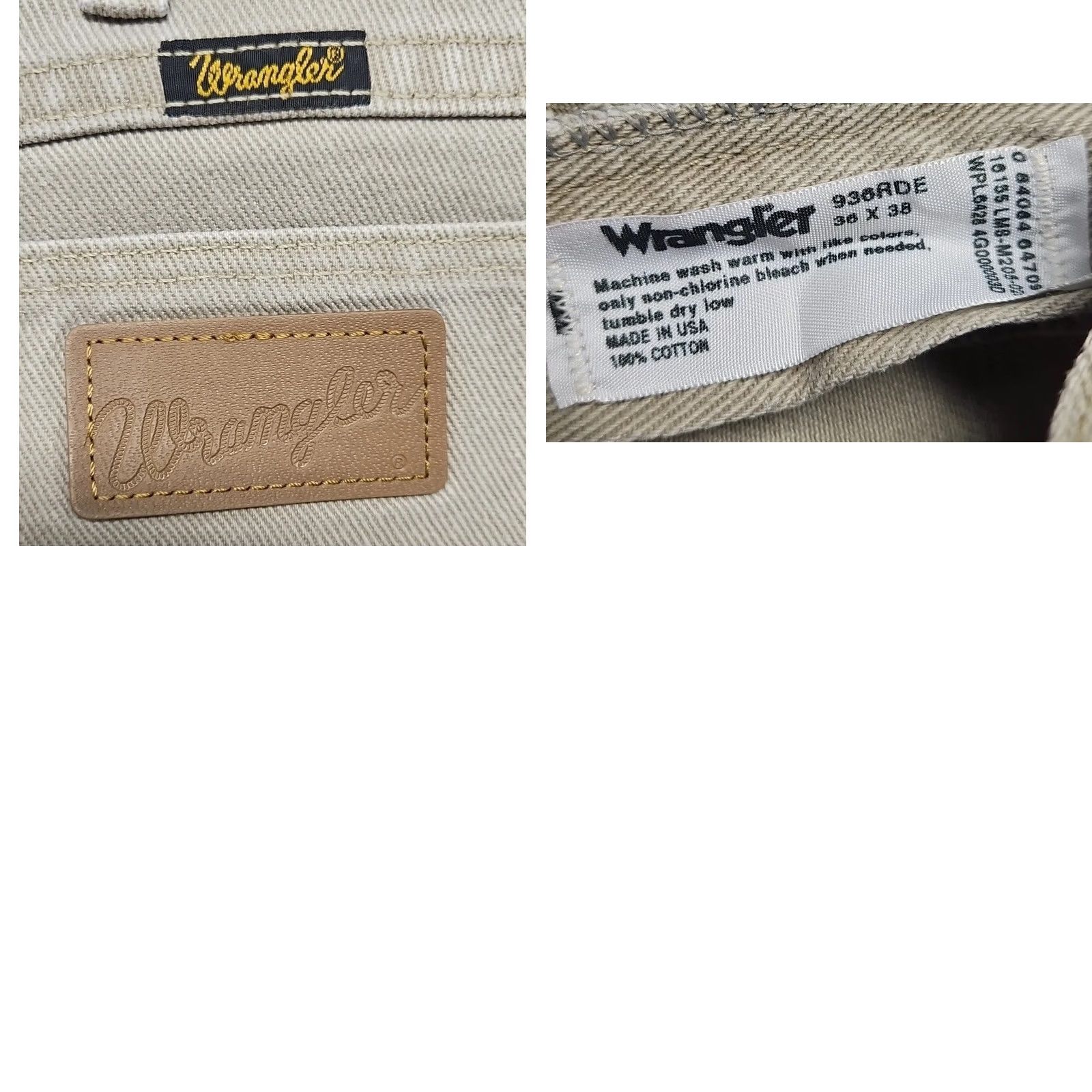 Wrangler VINTAGE Wrangler 936R Cowboy Cut Jeans 36x38 USA Made Light Wash Western Jeans Mens Regular 36x38 Beige/Tan Cotton Denim Straight Baggy? Size US 36 / EU 52 - 8 Thumbnail
