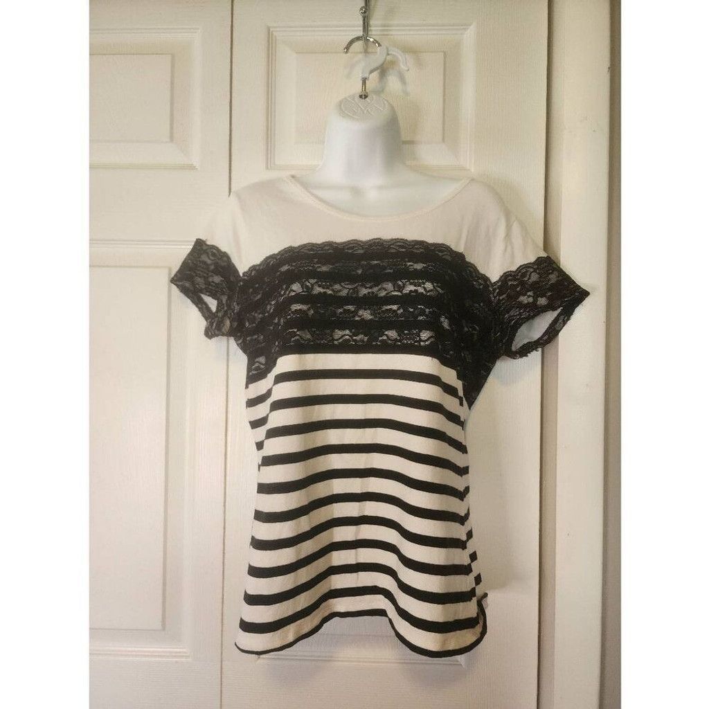 Other The Limited Black and White Striped Shirt Size L / US 10 / IT 46 - 1 Thumbnail