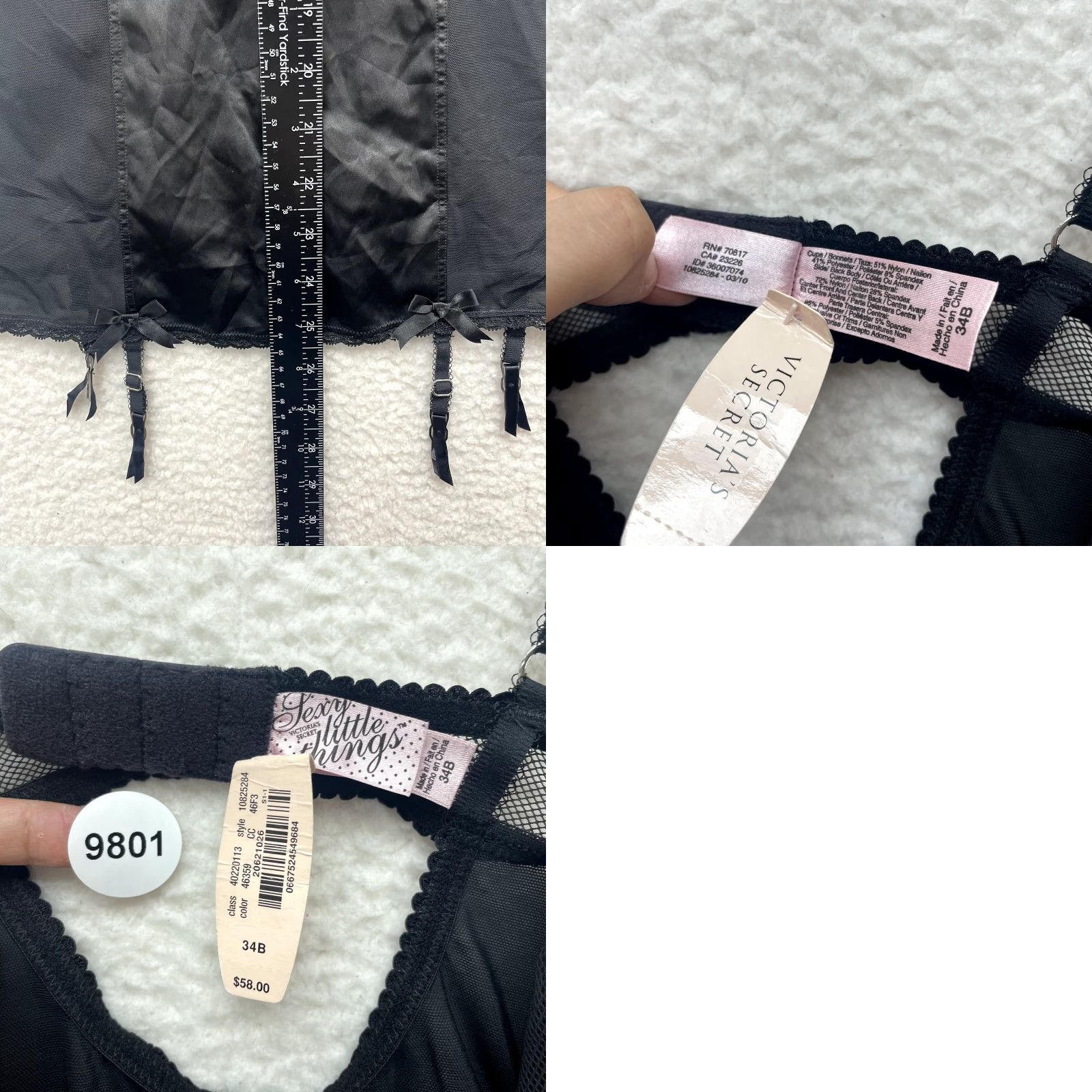 Victoria's Secret VINTAGE Victoria's Secret Slip Dress Black Floral Garter S Small 34B Womens NWT 90s Size S / US 4 / IT 40 - 8 Thumbnail