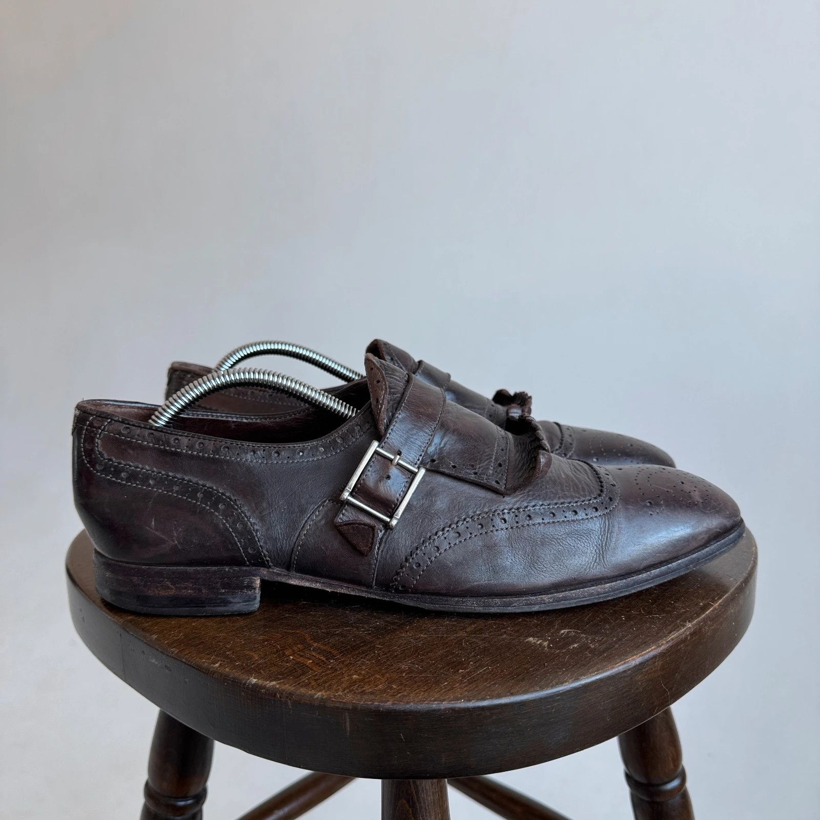 Vintage Real Leather Preppy Emporio Armani Loafer Shoes