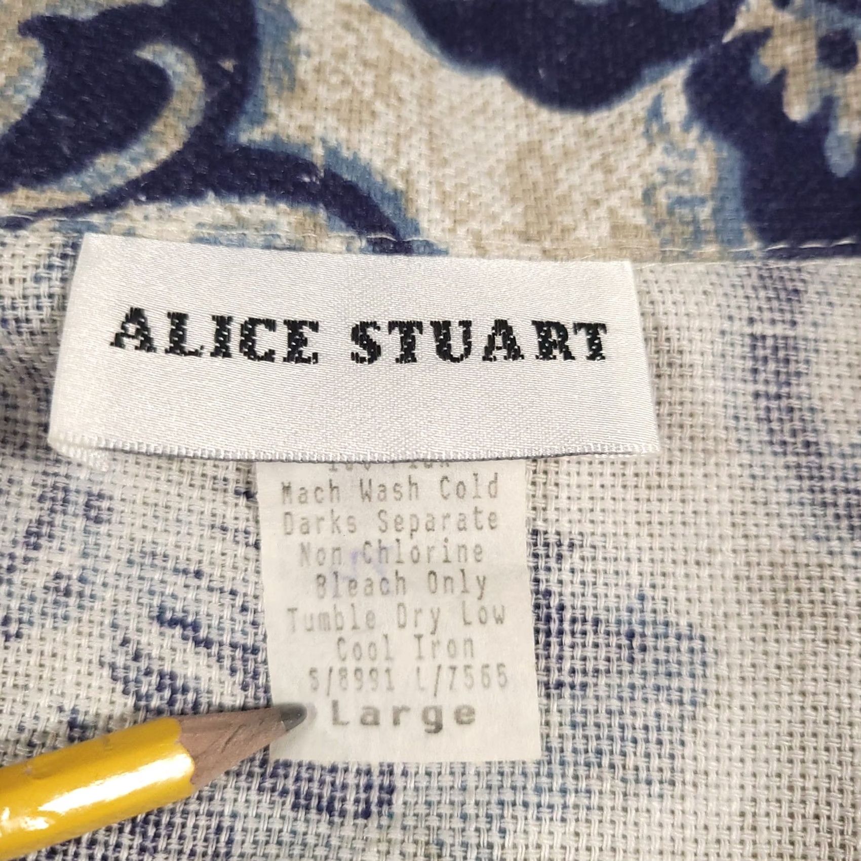 Vintage VINTAGE Alice Stuart Blazer Womens Large Boxy Jacket Blue Floral Pattern Casual Size L / US 10 / IT 46 - 6 Thumbnail