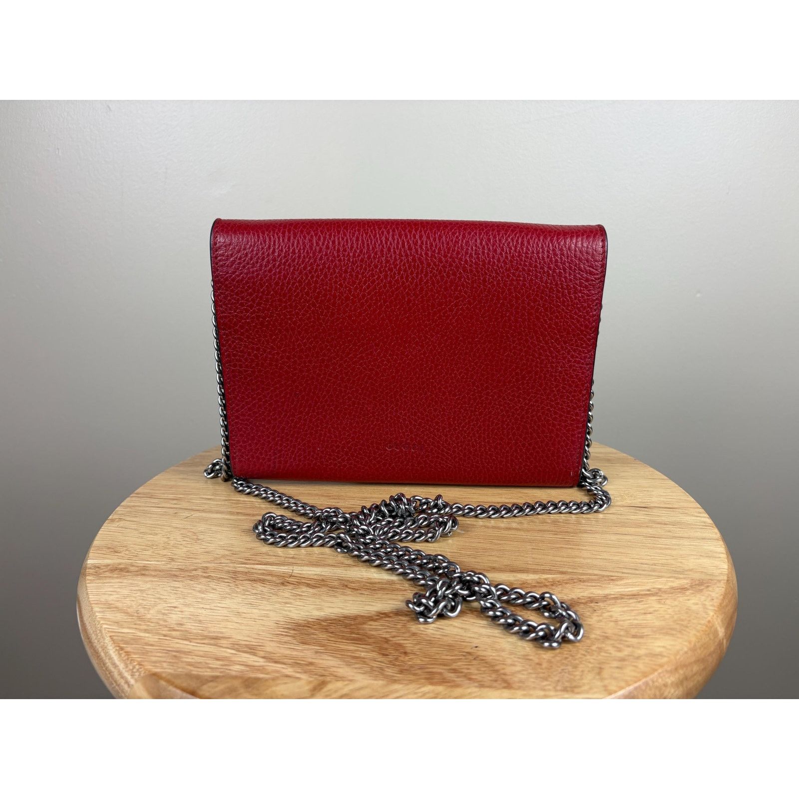 Gucci Authentic Gucci Calfskin Mini Dionysus Chain Wallet Red Size ONE SIZE - 2 Thumbnail