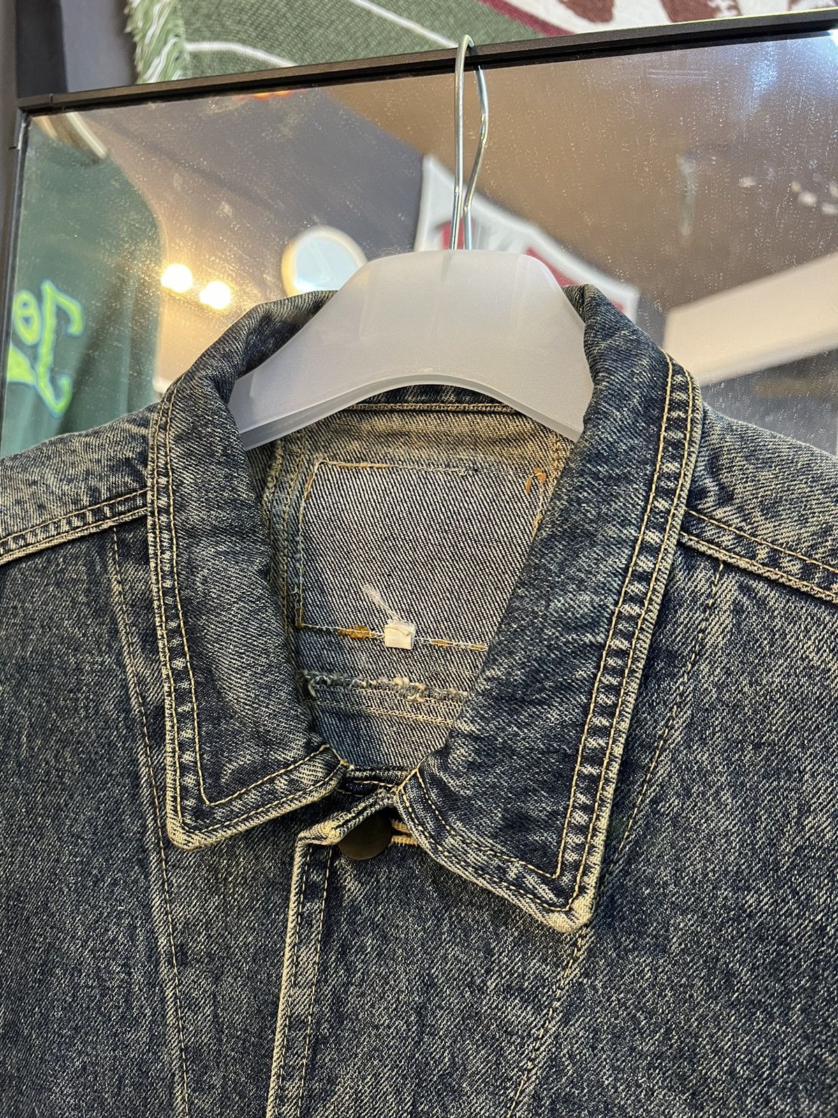 Vintage Vintage 80's Denim Jacket Scovill Button Rare Design Size US L / EU 52-54 / 3 - 2 Thumbnail