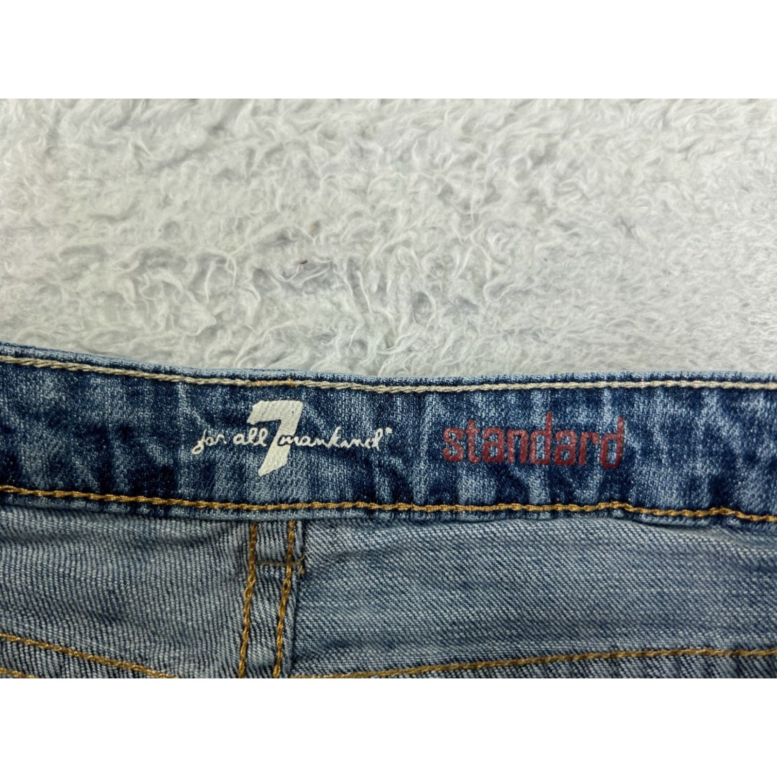 7 For All Mankind 7 For All Mankind Jeans Women 16 Blue Denim Mid Rise Straight 5-Pocket Cotton Denim Shirt? Size 38" / US 16 / IT 52 - 6 Thumbnail