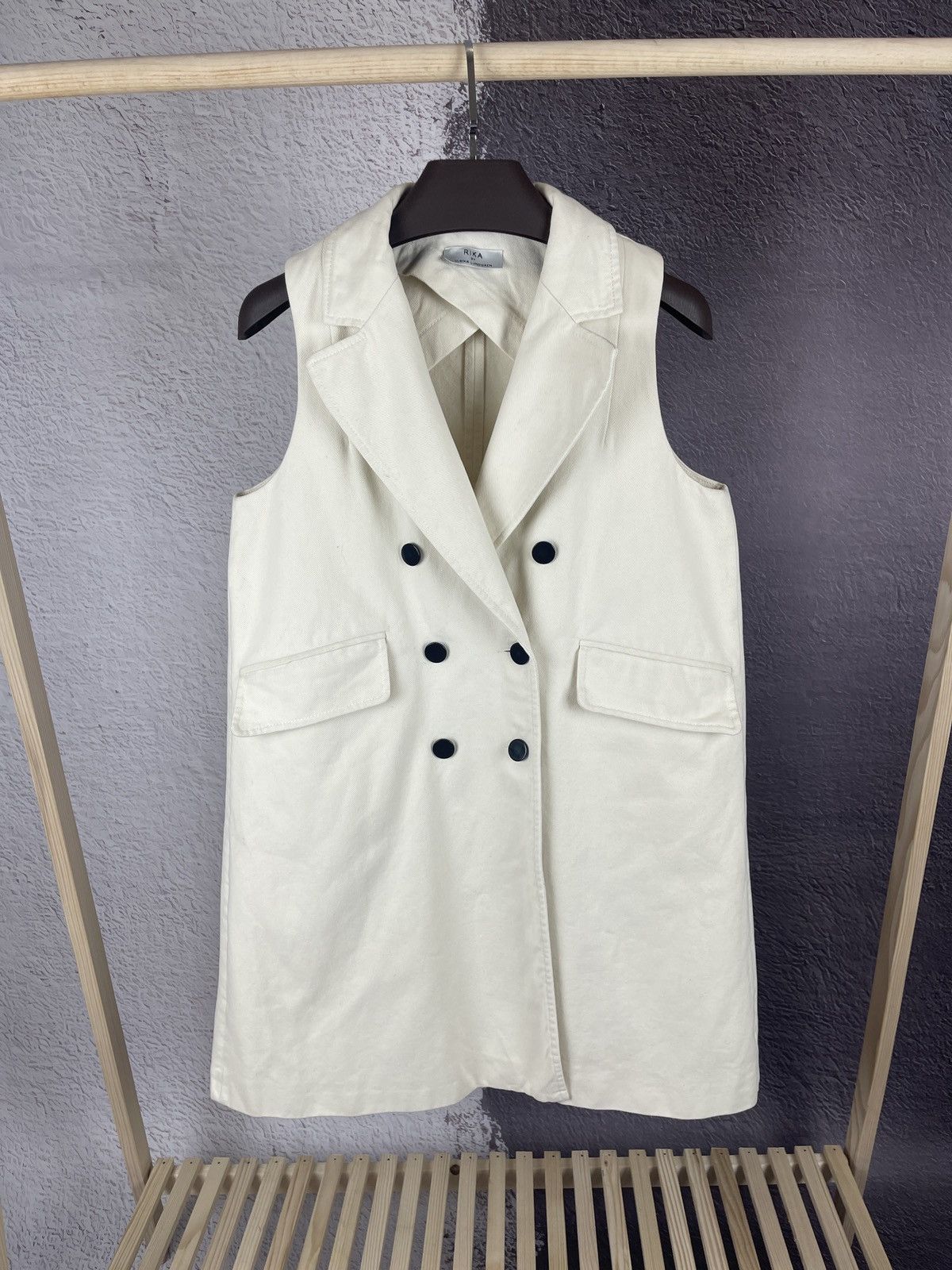 Designer Rika by Ulrika Lundgren double breasted sleeveless coat Size S / US 4 / IT 40 - 2 Thumbnail