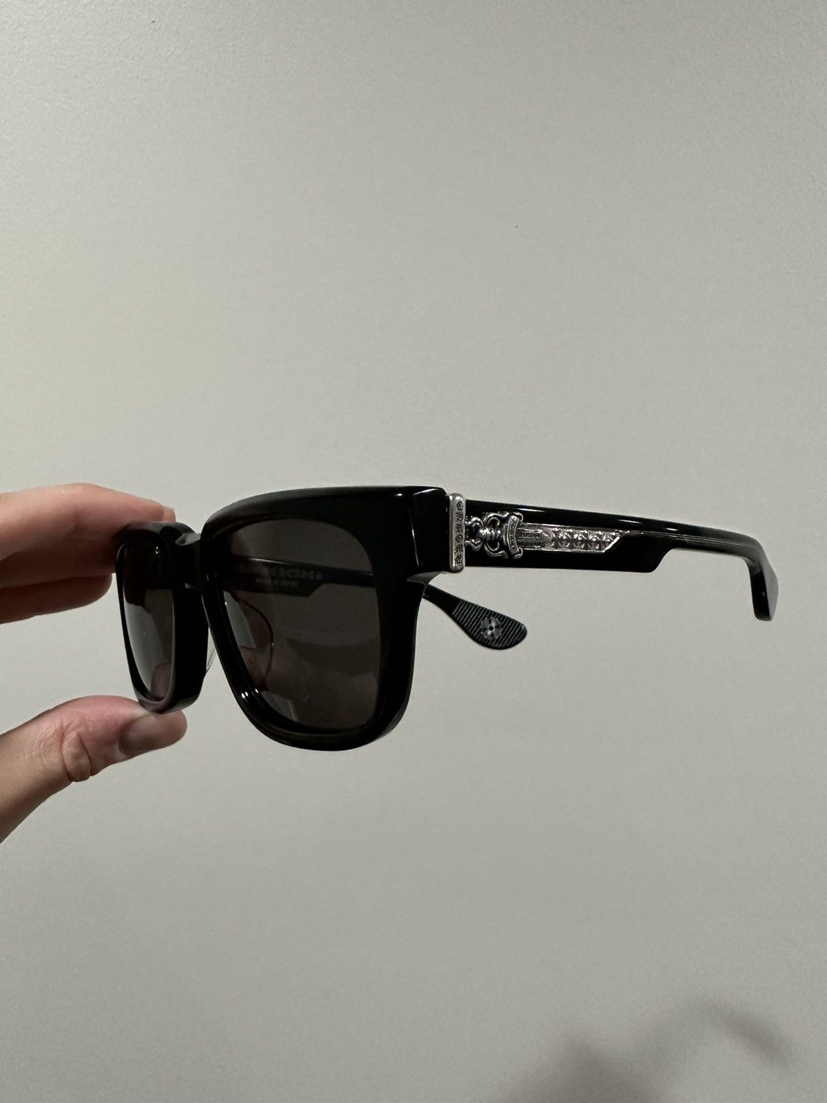 Chrome Hearts Chrome Hearts Box Officer Silver Dagger Black Sunglasses Size ONE SIZE - 13 Thumbnail