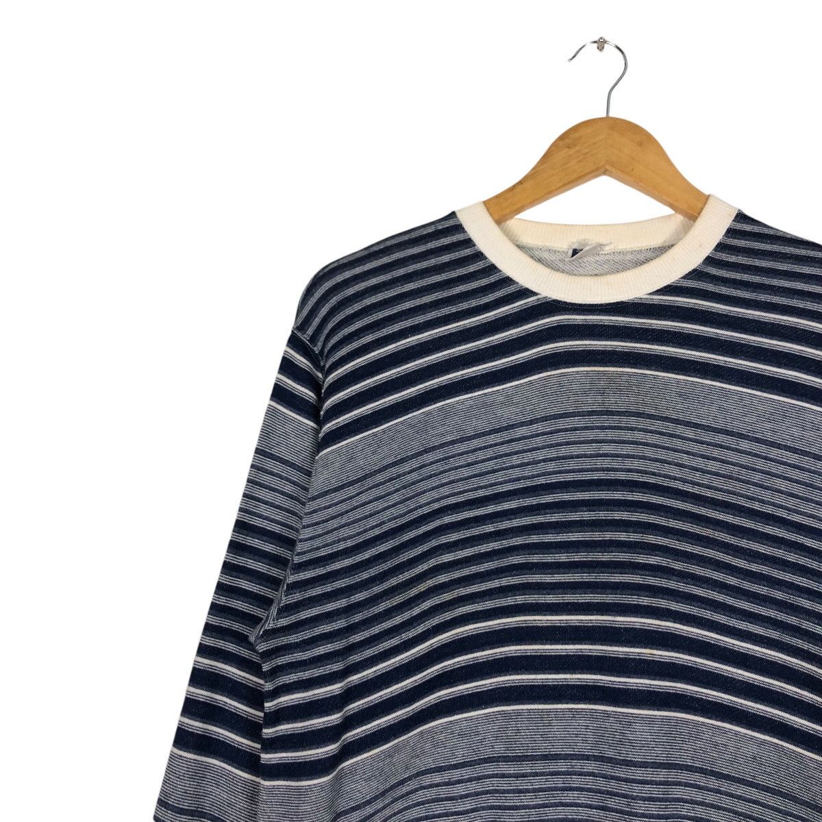 Japanese Brand × Vintage Japanese Brand Sweatshirt Stripe Rare 90s Collection Small Size US M / EU 48-50 / 2 - 6 Thumbnail