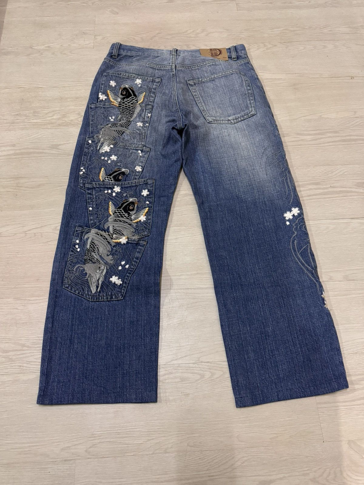Japanese Brand Koi Pond Sukajan Japan Jeans Embroidered Multiple Pocket 32 Size US 32 / EU 48 - 10 Thumbnail