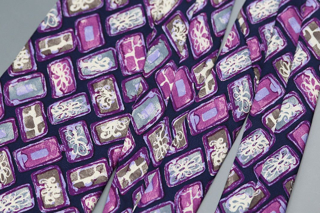 Altea Vintage Altea Milano Silk Tie – Abstract Pattern Size ONE SIZE - 8 Thumbnail