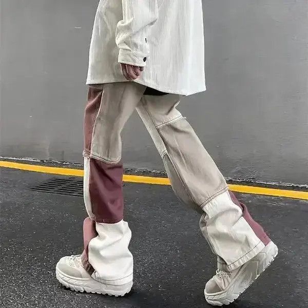 Japanese Brand Y2K Patchwork Grunge Baggy Trousers Jeans Streetwear Size US 32 / EU 48 - 4 Thumbnail