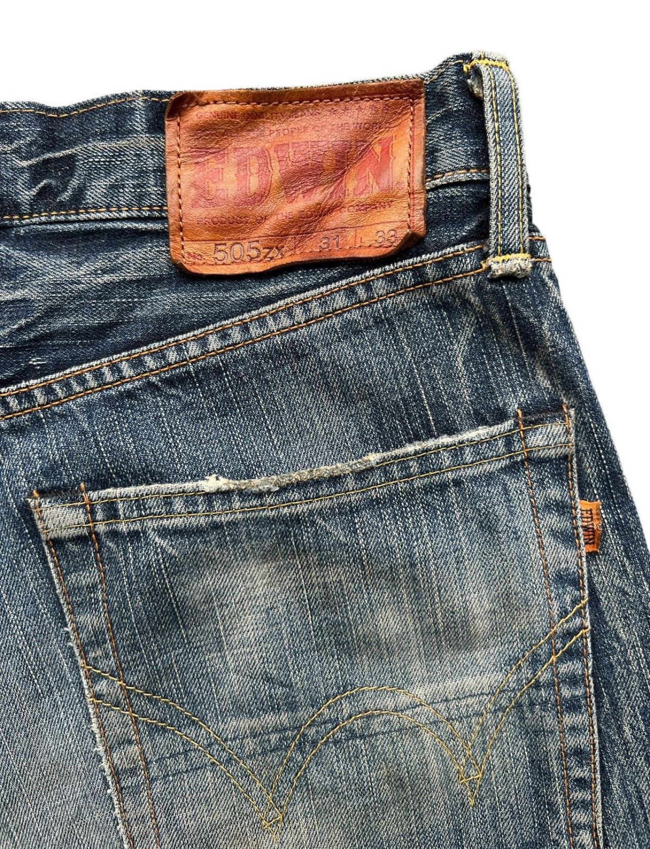 Edwin Vintage Edwin 505zx Selvedge Distressed Denim Jeans 33x31 Size US 33 - 12 Thumbnail