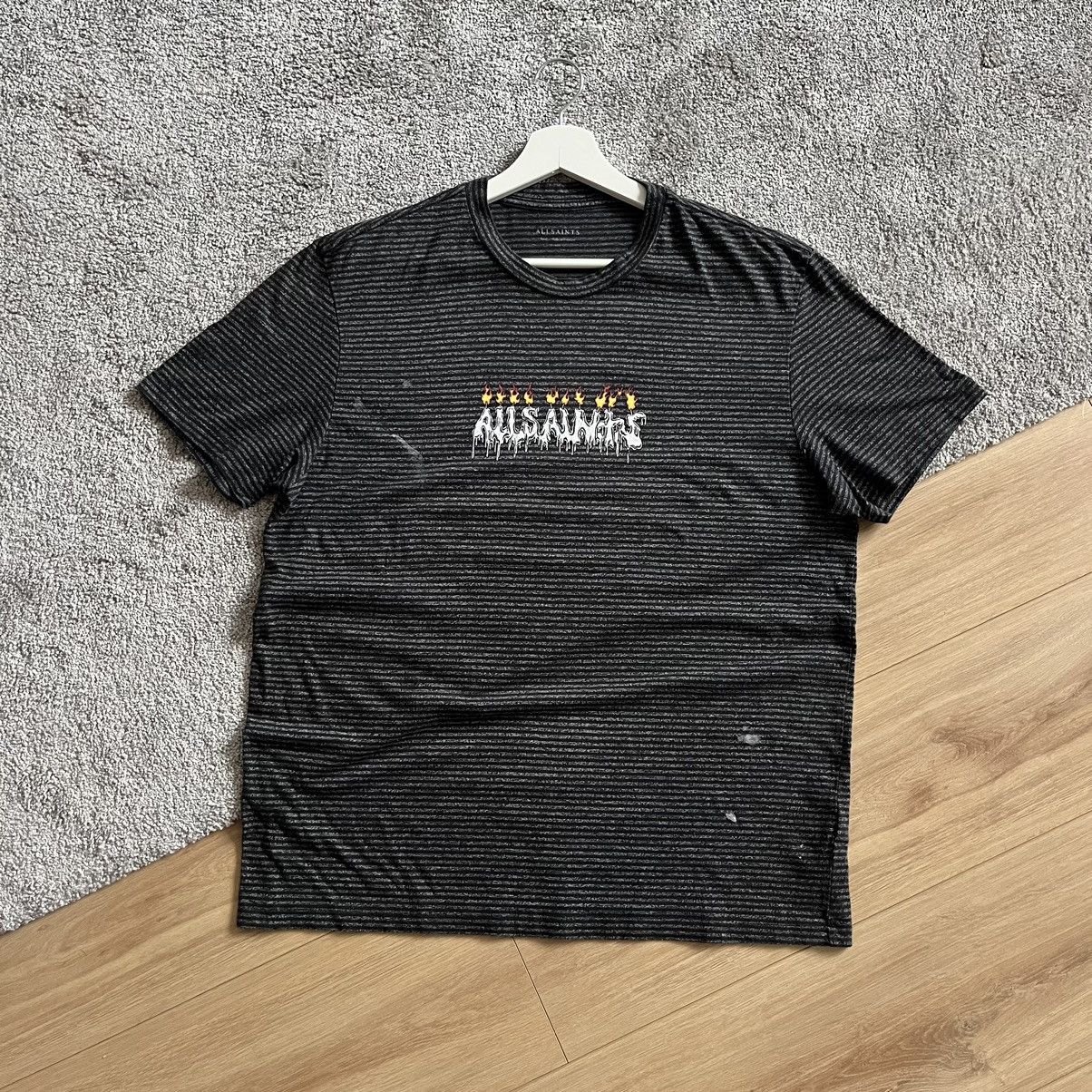 Allsaints Distressed All Saints Centre Logo Tee Size US S / EU 44-46 / 1 - 1 Thumbnail