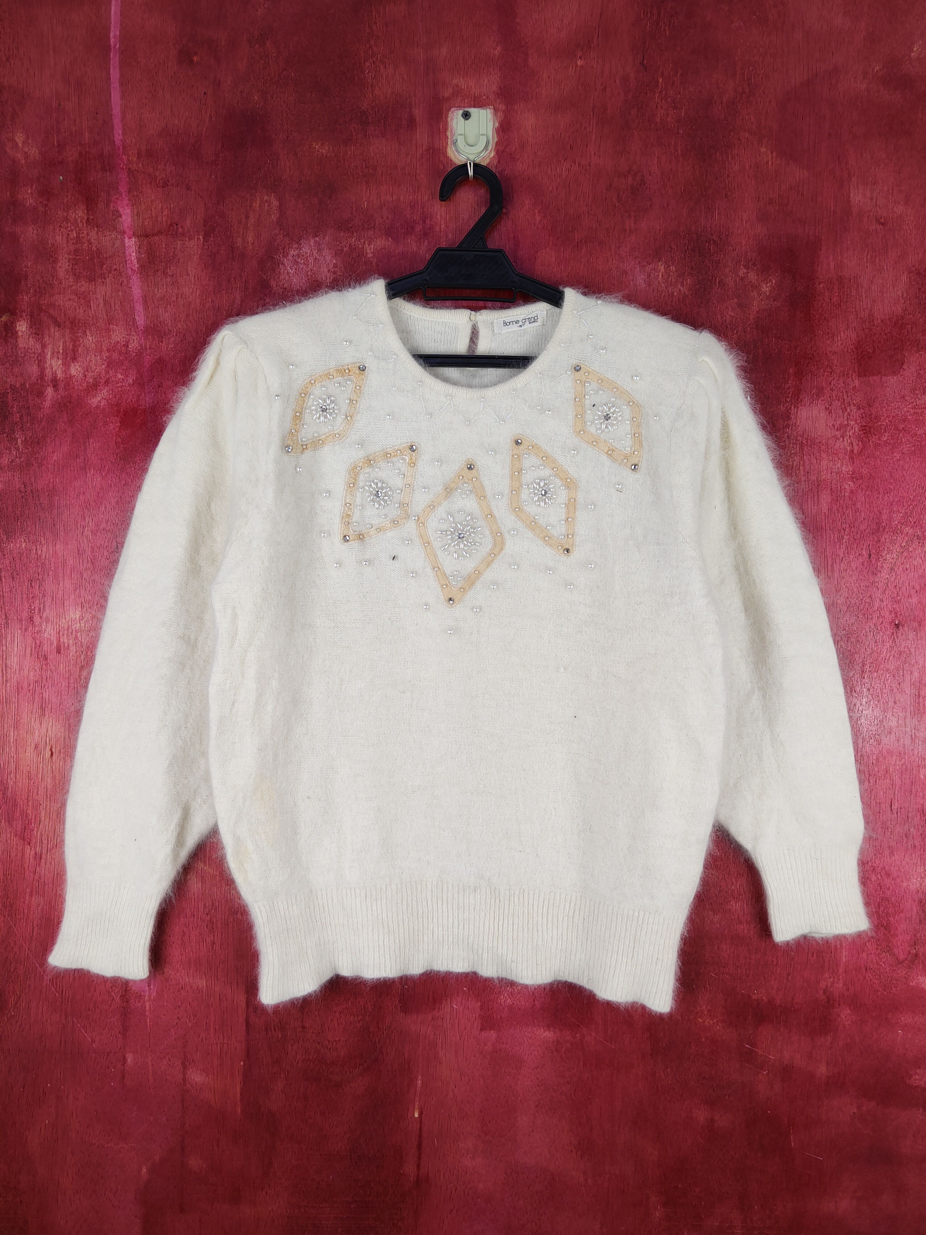 Homespun Knitwear Bonne Grand Cream Shag Shaggy Fur Mohair Knitwear #S2066 Size M / US 6-8 / IT 42-44 - 1 Thumbnail