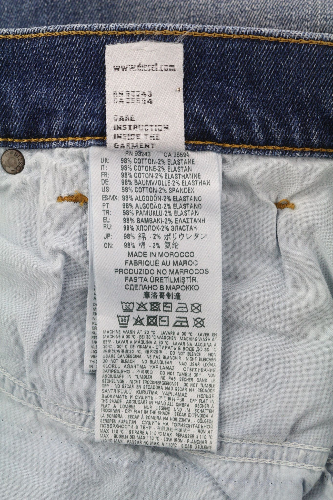 Diesel D-VIDER 0890X W30/L30 Carrot Stretch Blue 40437 Size US 30 / EU 46 - 11 Thumbnail